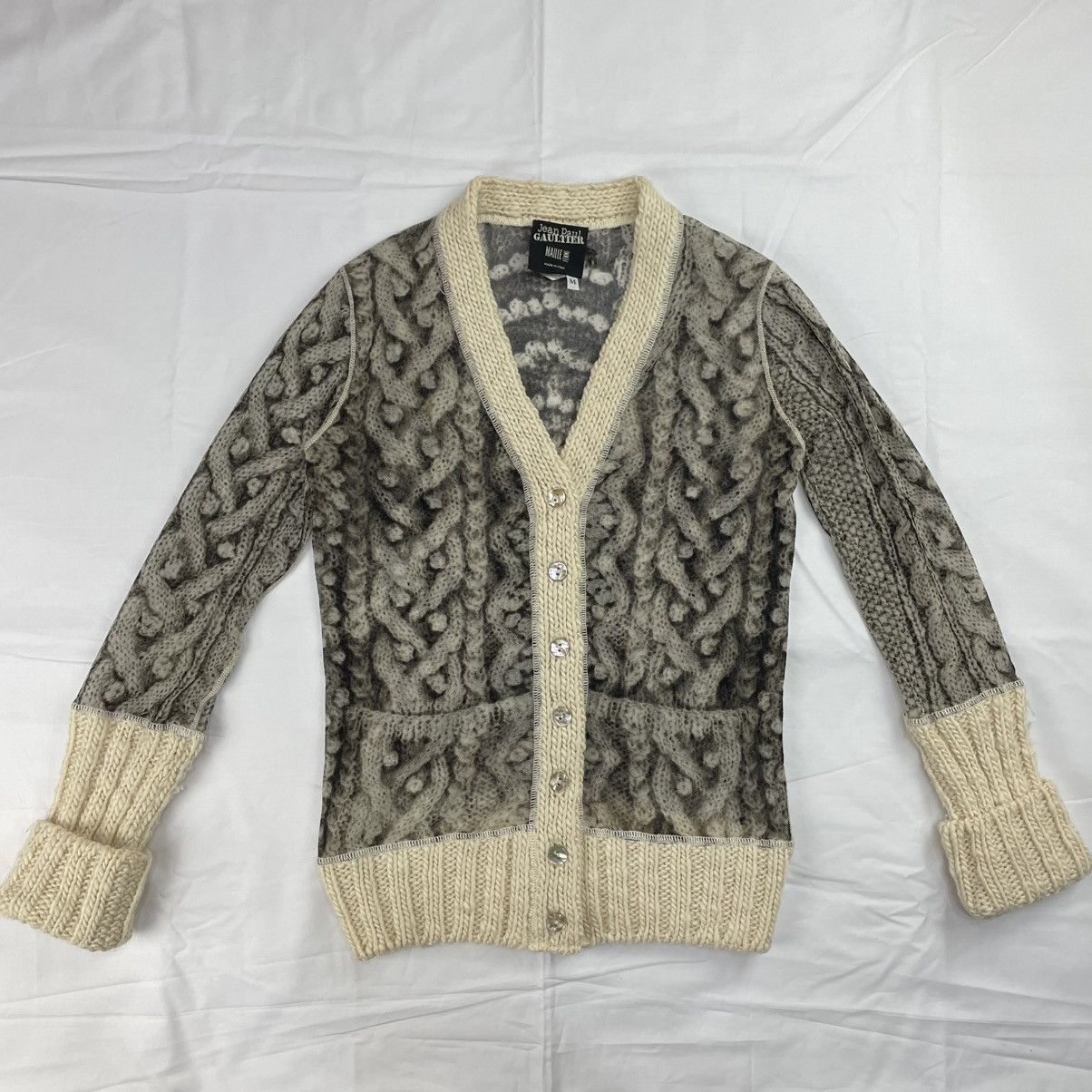 Jean Paul Gaultier Jean Paul Gaultier Trompe L´oeil Knit Cardigan Mesh Vintage Size US M / EU 48-50 / 2 - 1 Thumbnail