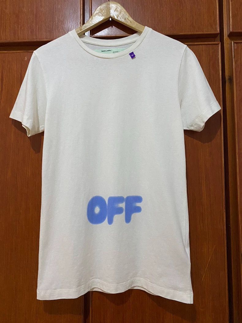 Balenciaga Off-White Blue Tie-Dye Logo Short-Sleeve T-Shirt Size US XS / EU 42 / 0 - 2 Thumbnail