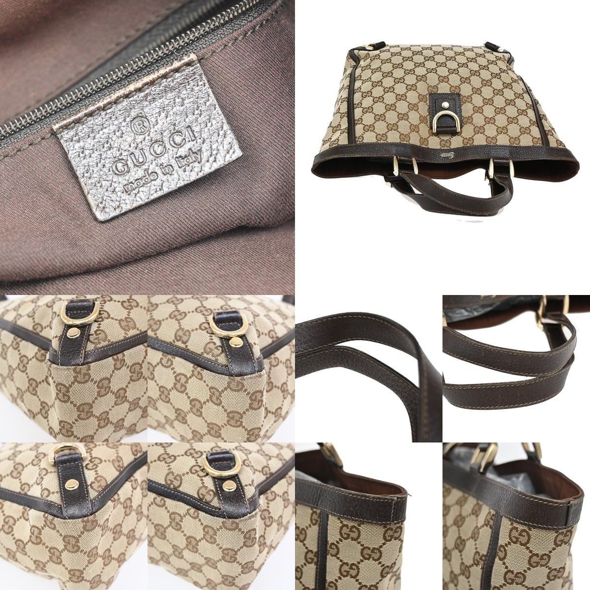 Gucci GG Canvas Abbey D-ring Tote Brown