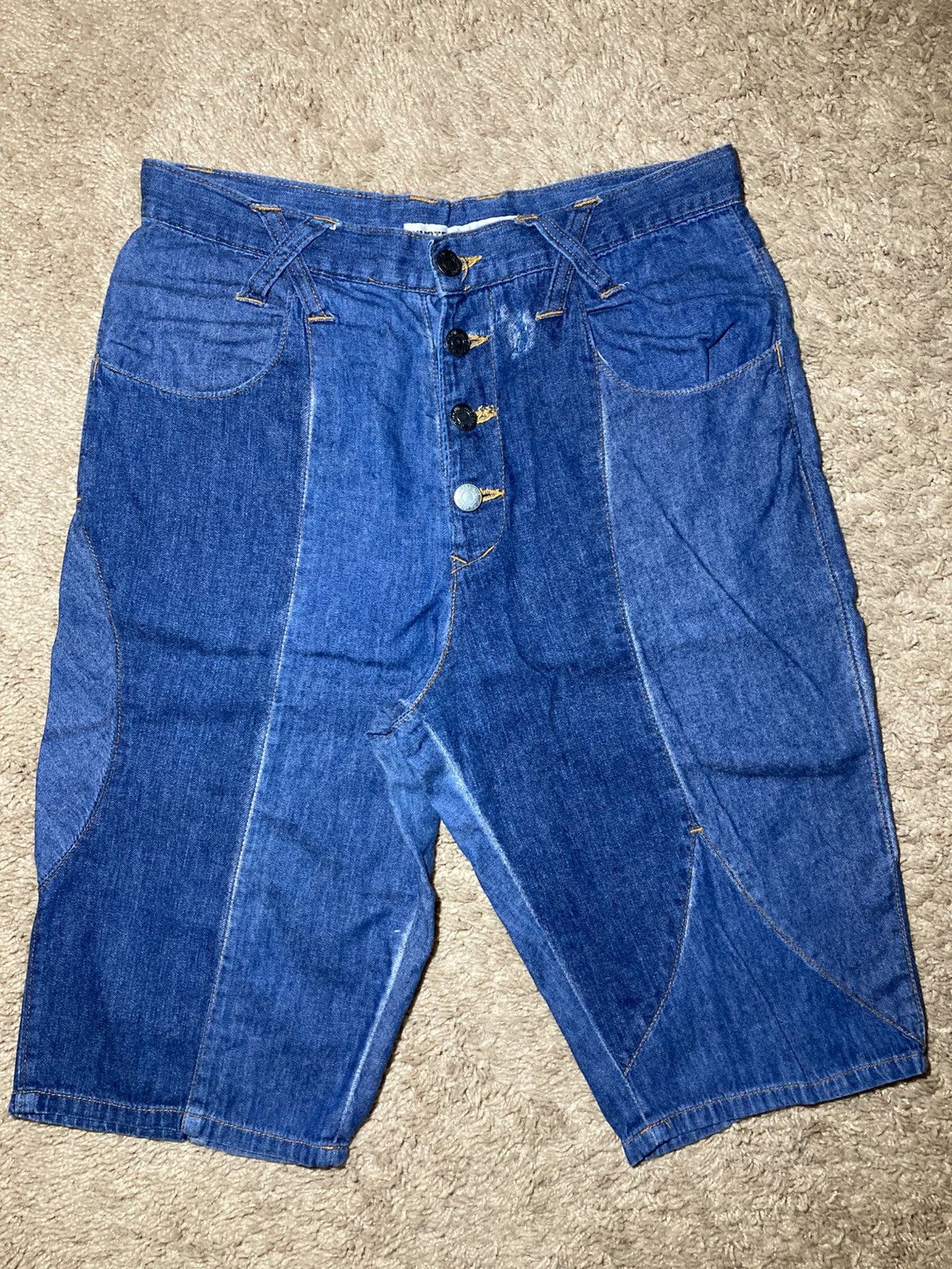 Hysteric Glamour 80s Hysteric Glamour Snap Button Patchwork Jean Shorts Size US 28 / EU 44 - 1 Thumbnail