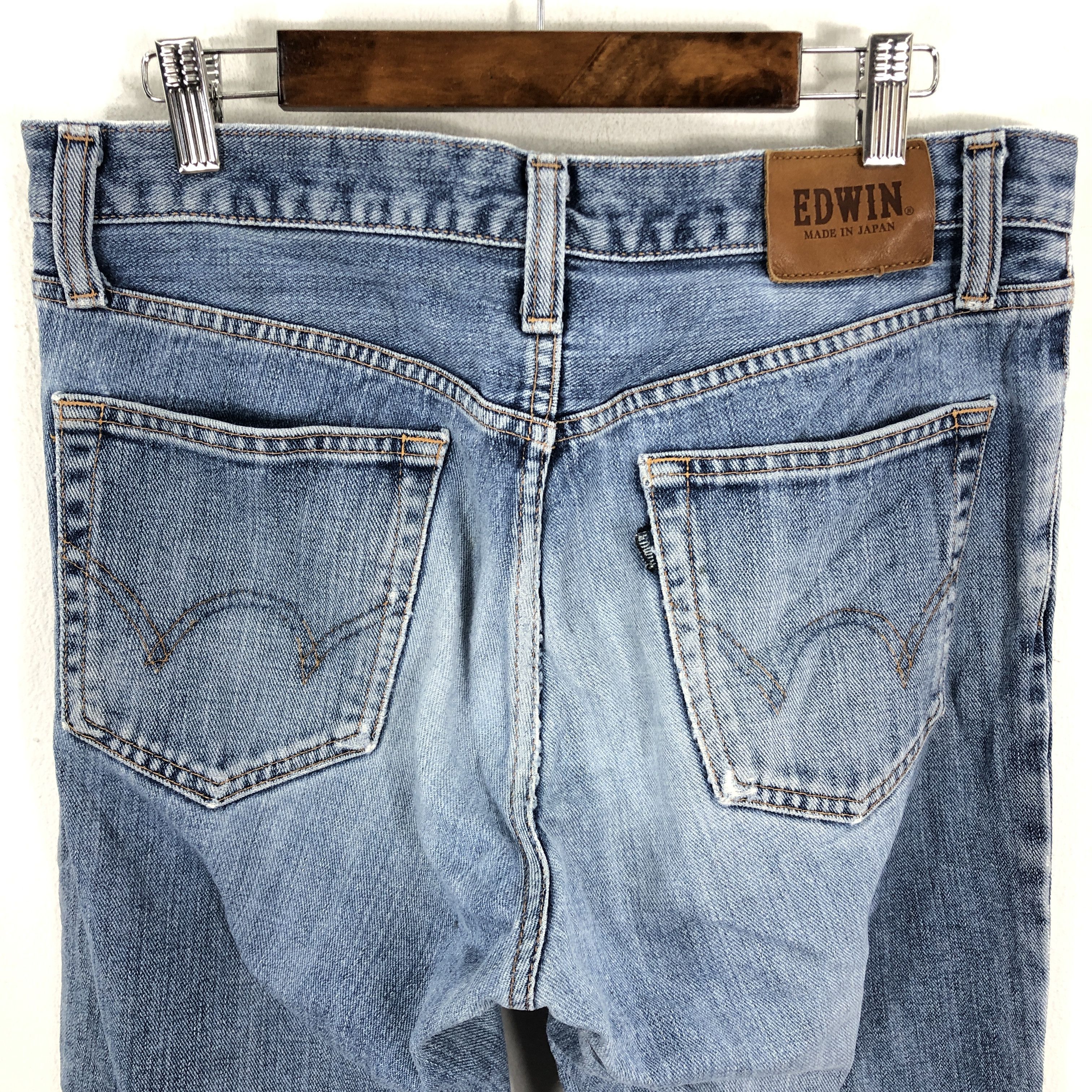 Edwin × Vintage 32 x 28.5 Vintage Edwin Blue Wash Jeans L1383 Size US 32 / EU 48 - 5 Thumbnail