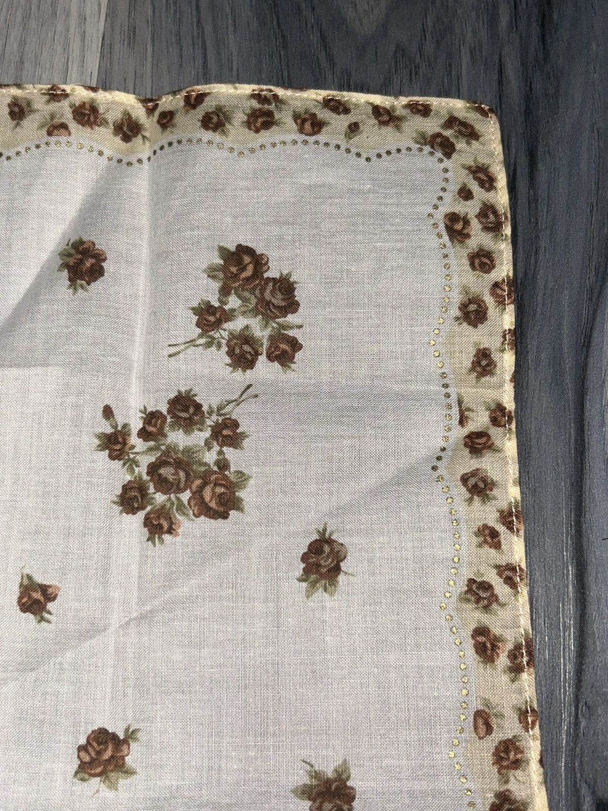 Givenchy Vintage Givenchy Brown Blush Rose Cotton Handkerchief Size ONE SIZE - 7 Thumbnail