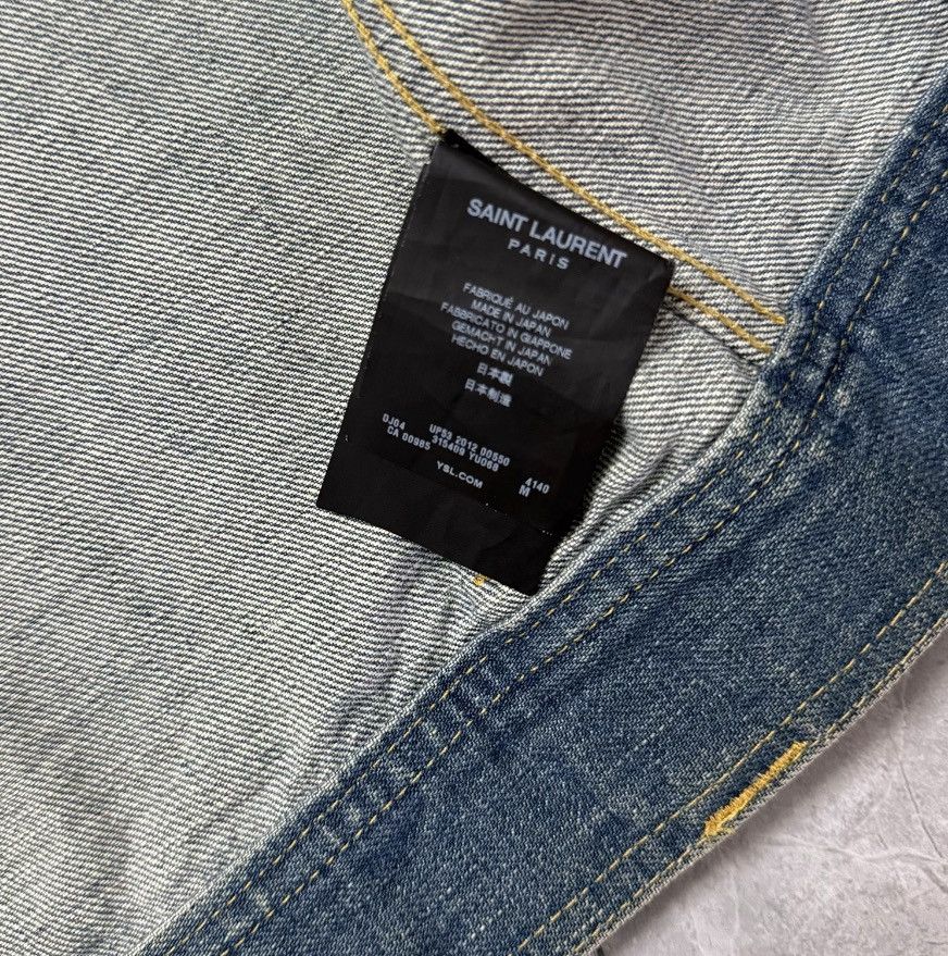 Hedi Slimane Saint Laurent Denim Jacket with Leather Sleeves. Size US M / EU 48-50 / 2 - 6 Thumbnail