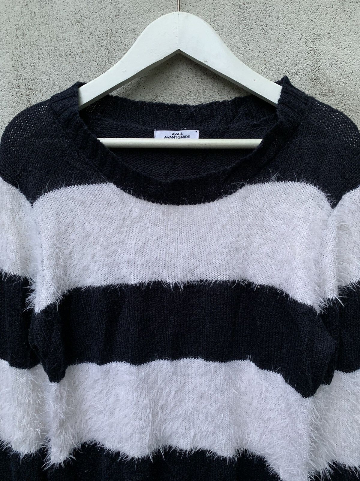 Hysteric Glamour × Japanese Brand 🔥BINDINGOFFER🔥 Japanese Avail Avant Garde Mohair Stripe Knit Size US XL / EU 56 / 4 - 3 Thumbnail