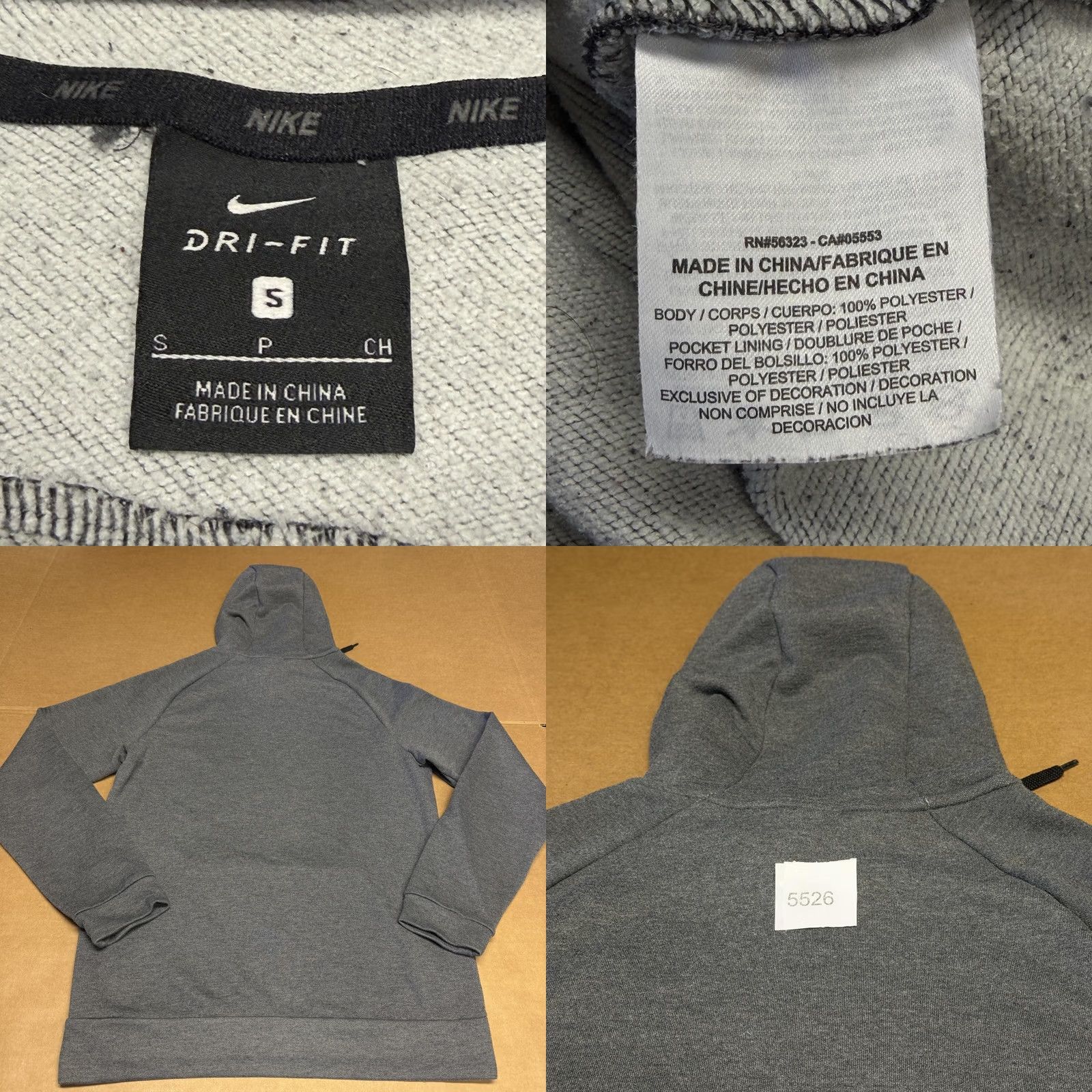 Nike Nike Dri-FIT Hoodie Mens Small Gray Pullover Fleece Side Pockets Swoosh Size US S / EU 44-46 / 1 - 8 Thumbnail