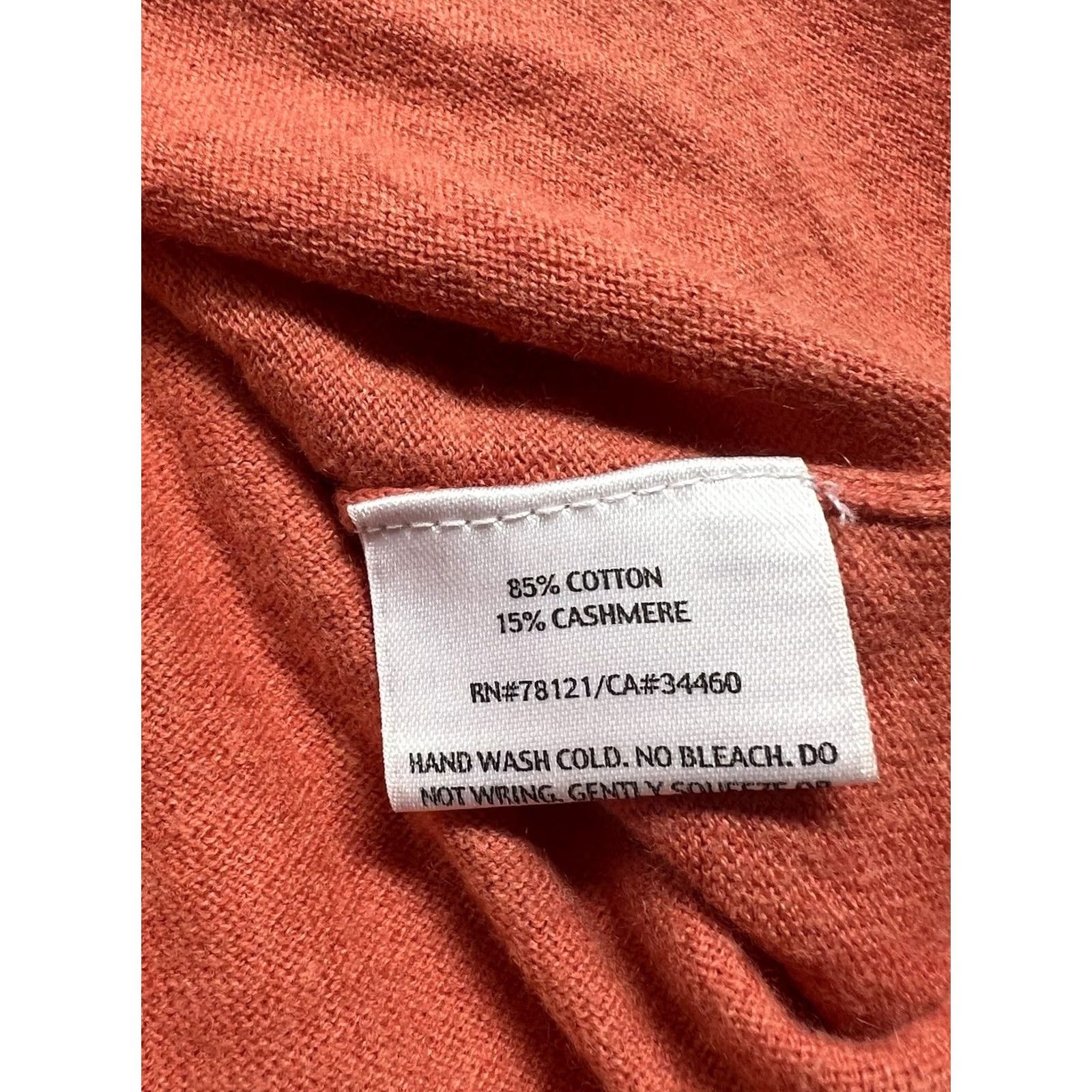 Eileen Fisher Eileen Fisher Tunic Women’s M 3/4 Sleeve V-Neck Cotton Cashmere Terracotta Orange Knit Sweater Dressy Casual Size M / US 6-8 / IT 42-44 - 6 Thumbnail