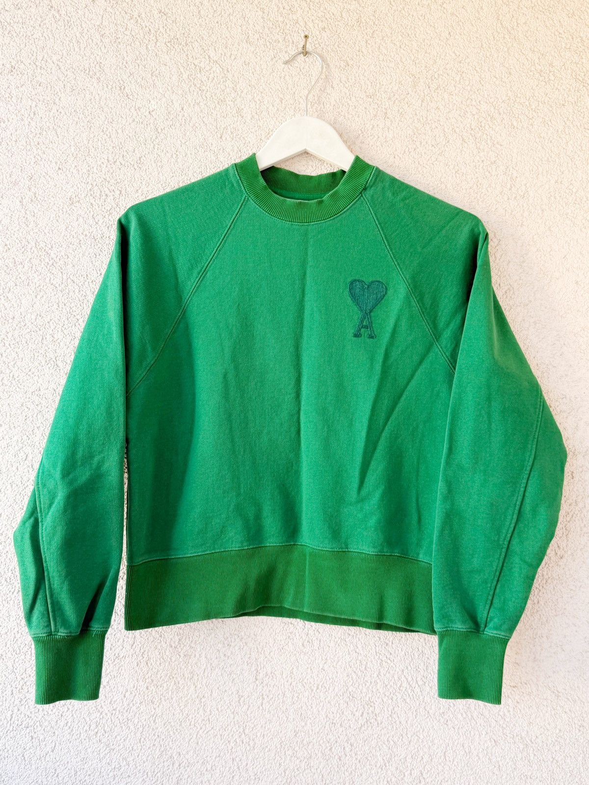 AMI Ami Women Green Heavyweight Sweatshirt Big Heart Logo Size M Size M / US 6-8 / IT 42-44 - 1 Thumbnail
