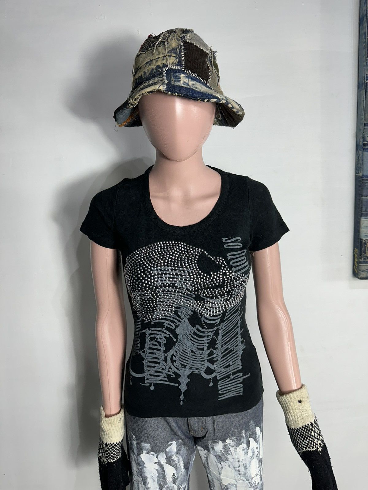 Japanese Brand MKR Japanese Sparkling Skull Punk Bondage Tshirt Size M / US 6-8 / IT 42-44 - 3 Thumbnail