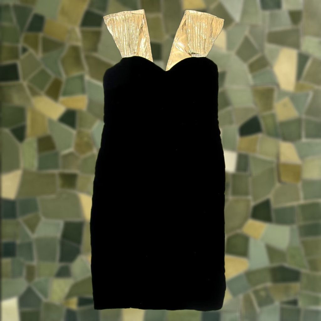 Vtg Jessica Howard Dress 2P Black Velvet Gold Satin Bow Diamond Bow  Sleeveless Knee Length Vintage Women 2P Black Velvet Bow Dress -  www.bongoclub.cl