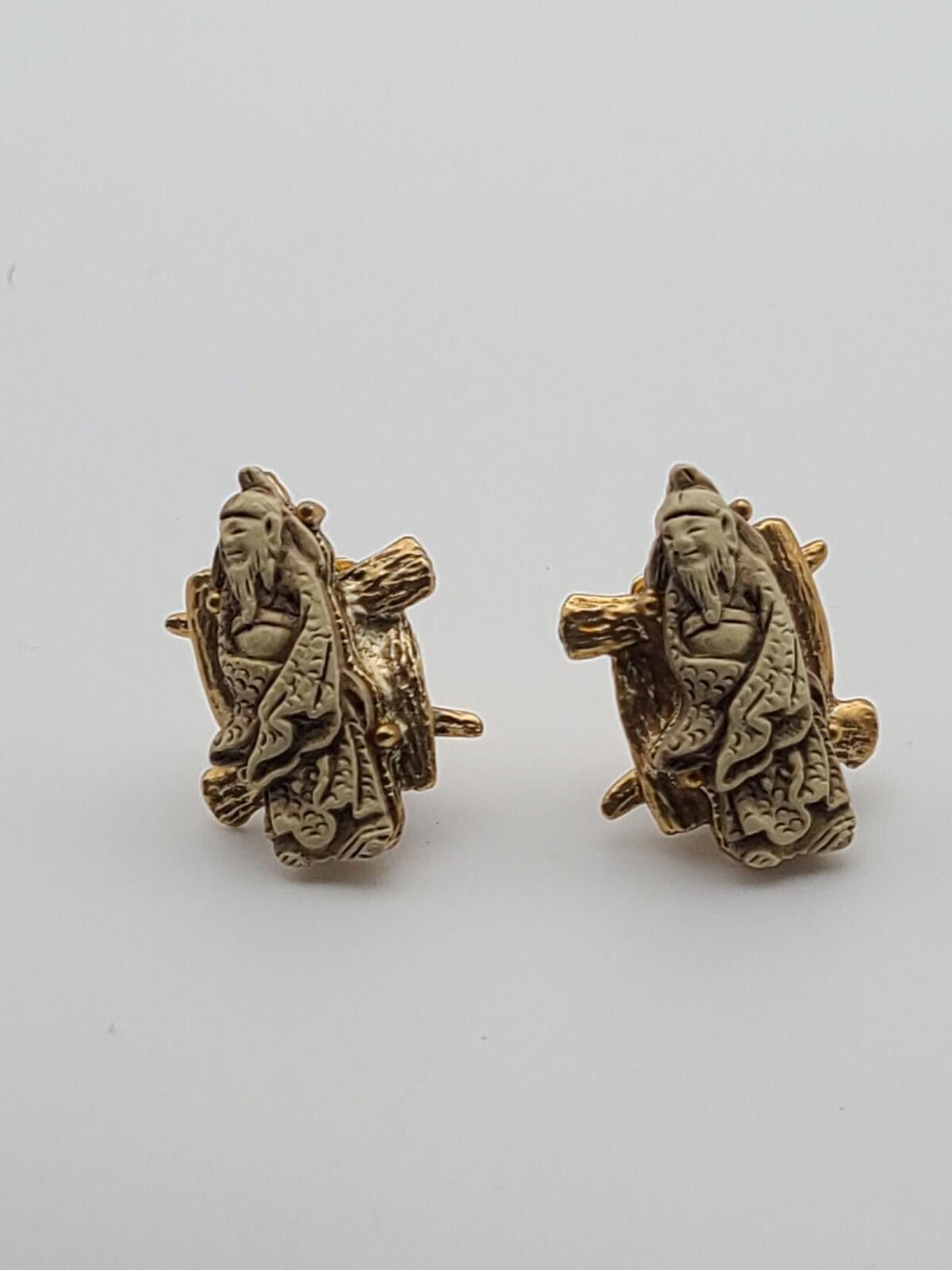 RAGEBLUE Rare Vintage Colco Asian-Themed Earrings Signed Size ONE SIZE - 2 Thumbnail