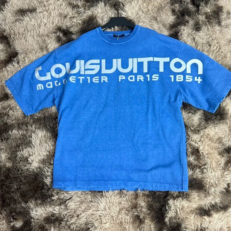 Louis Vuitton Blue Reflective Letter Tee