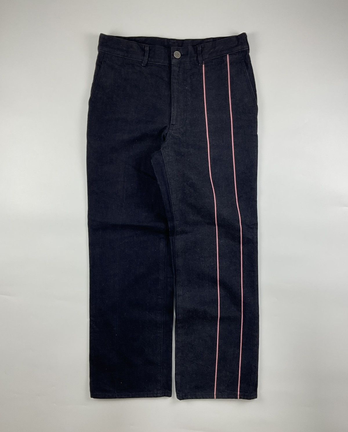 Comme des Garcons Homme Plus Comme des Garcons Homme Plus S/S'01 Pink Stripe Denim Size US 32 / EU 48 - 2 Thumbnail