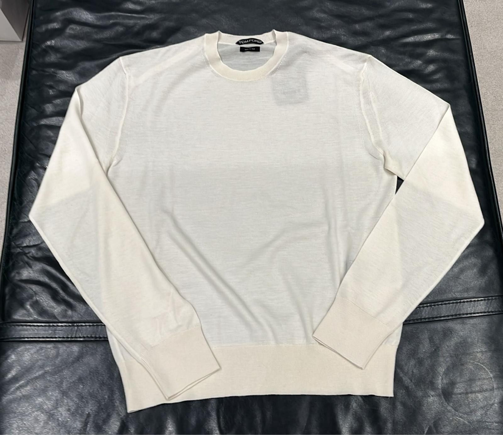 Tom Ford o1loc1c0825 TFK110 Crewneck Sweater in White Size US M / EU 48-50 / 2 - 1 Preview