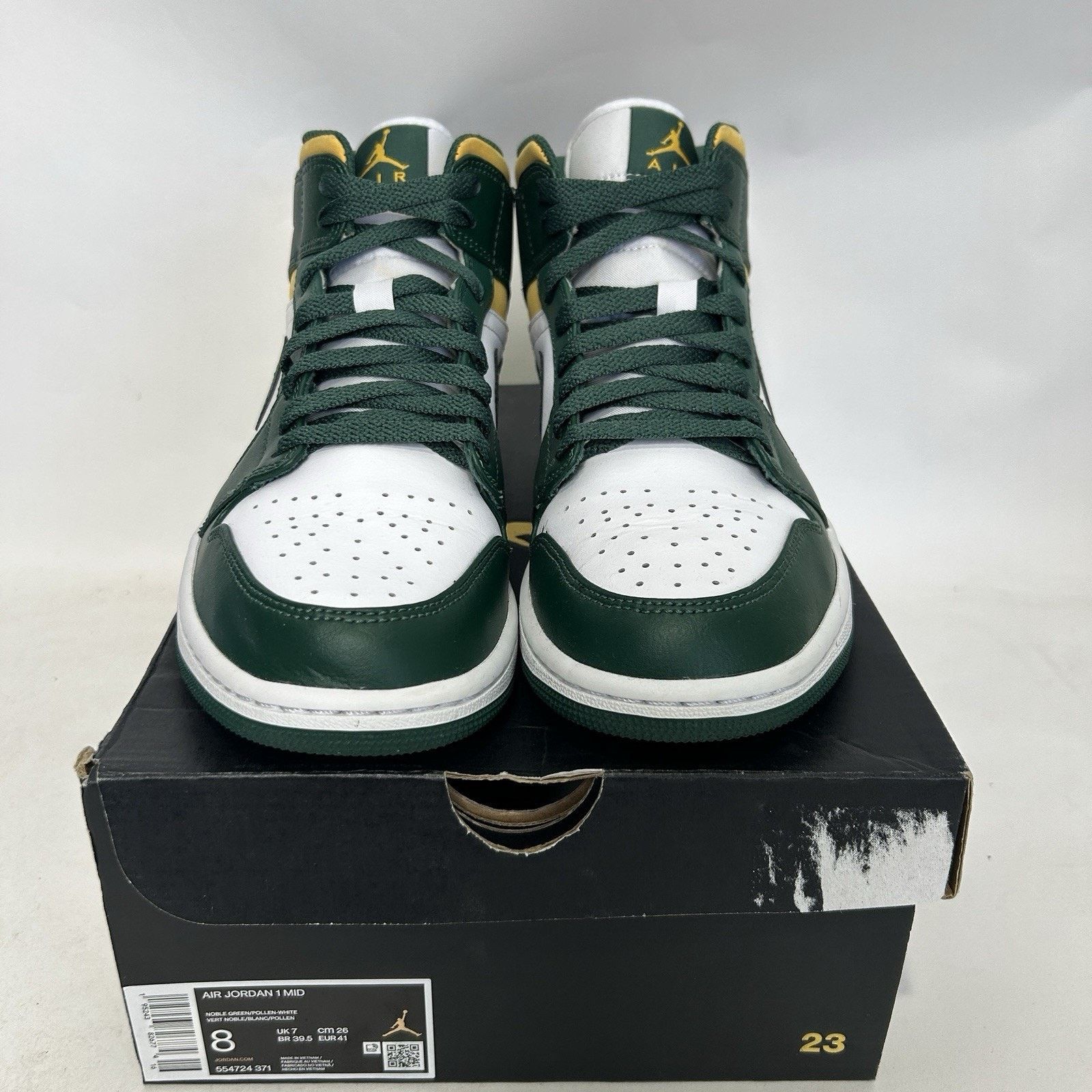 Jordan Brand Nike Air Jordan 1 Mid Retro “Sonics/White Green Yellow” Size US 8 / EU 41 - 2 Thumbnail