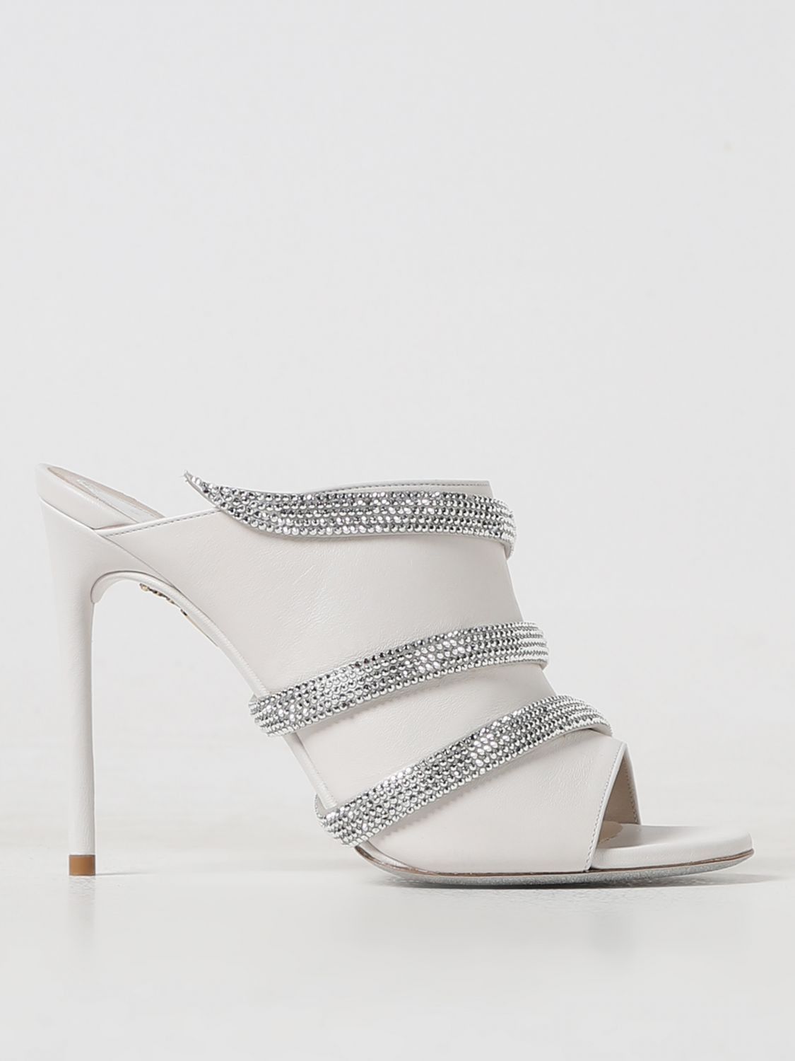 image of Rene Caovilla Heel Shoesed Sandals Woman White, Women's (Size 8)