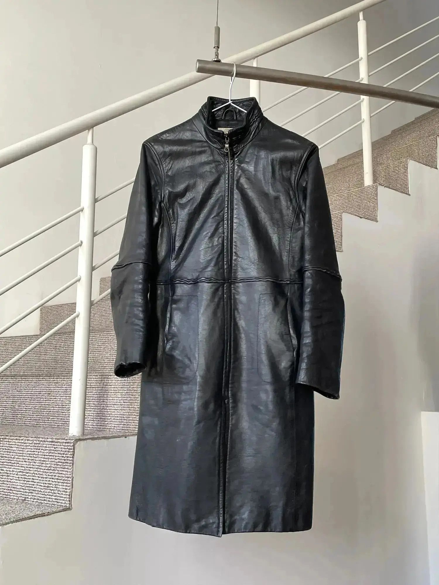 Armani × Vintage ARMANI Coat Leather Jacket Trench 90s Sport