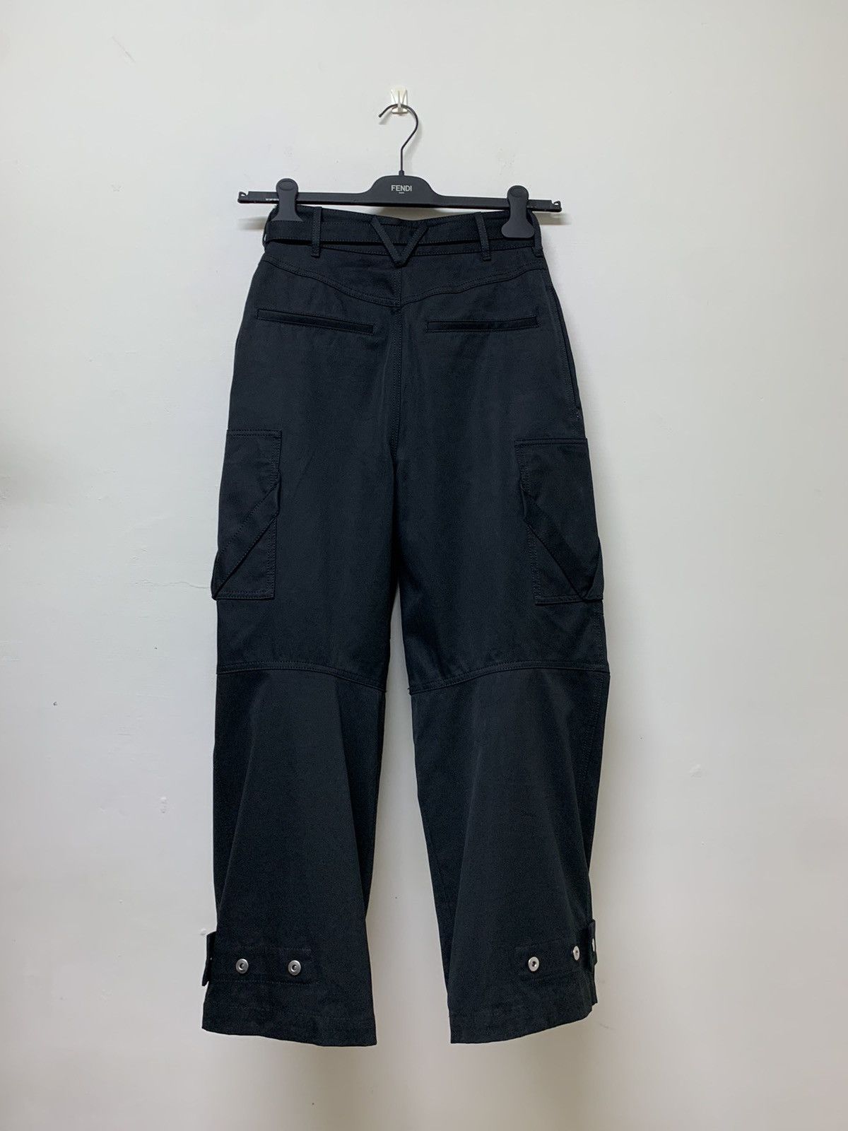 Bottega Veneta BOTTEGA VENETA Belted wool-blend wide-leg cargo pants Size 25" / US 0 / IT 36 - 2 Thumbnail