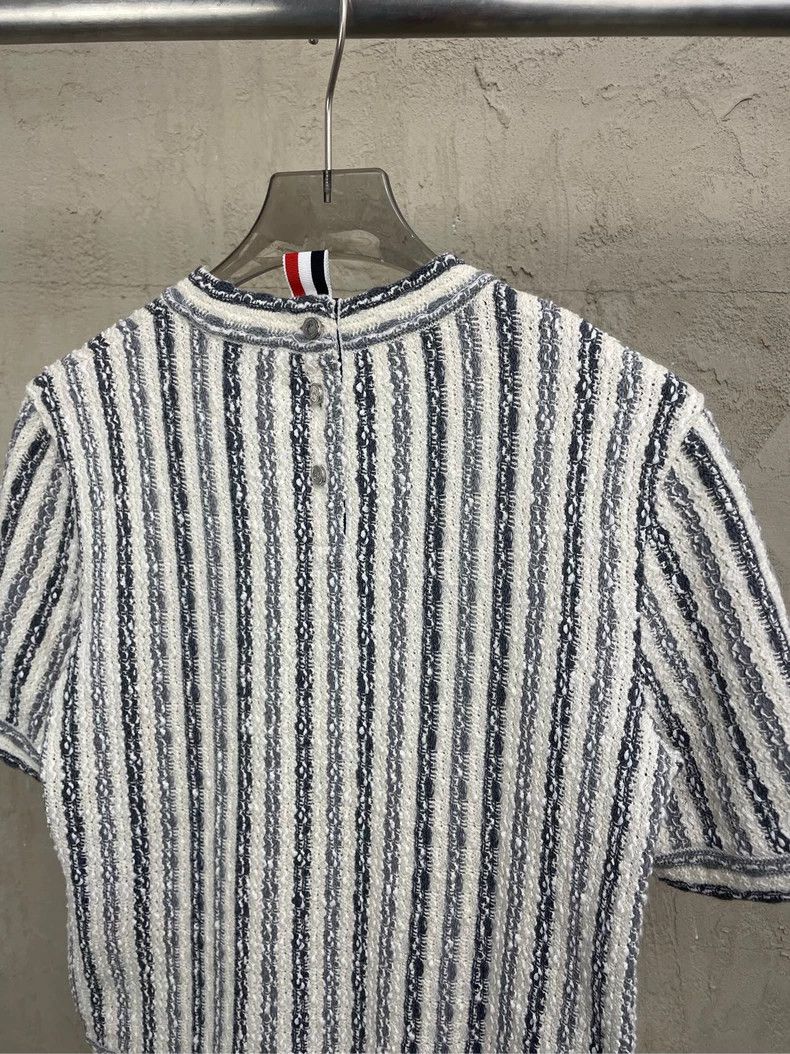 Thom Browne Thom browne Beige gray stripe jacquart silver buckle wool s Size S / US 4 / IT 40 - 5 Thumbnail