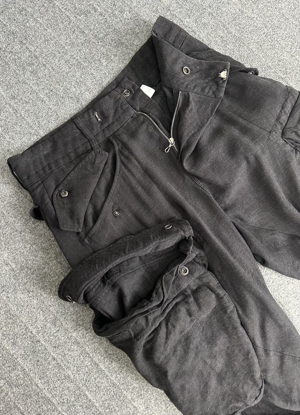 Julius Julius - Linen Gas Mask Multi Pocket Cargo - Gray/Black Size US 30 / EU 46 - 6 Thumbnail