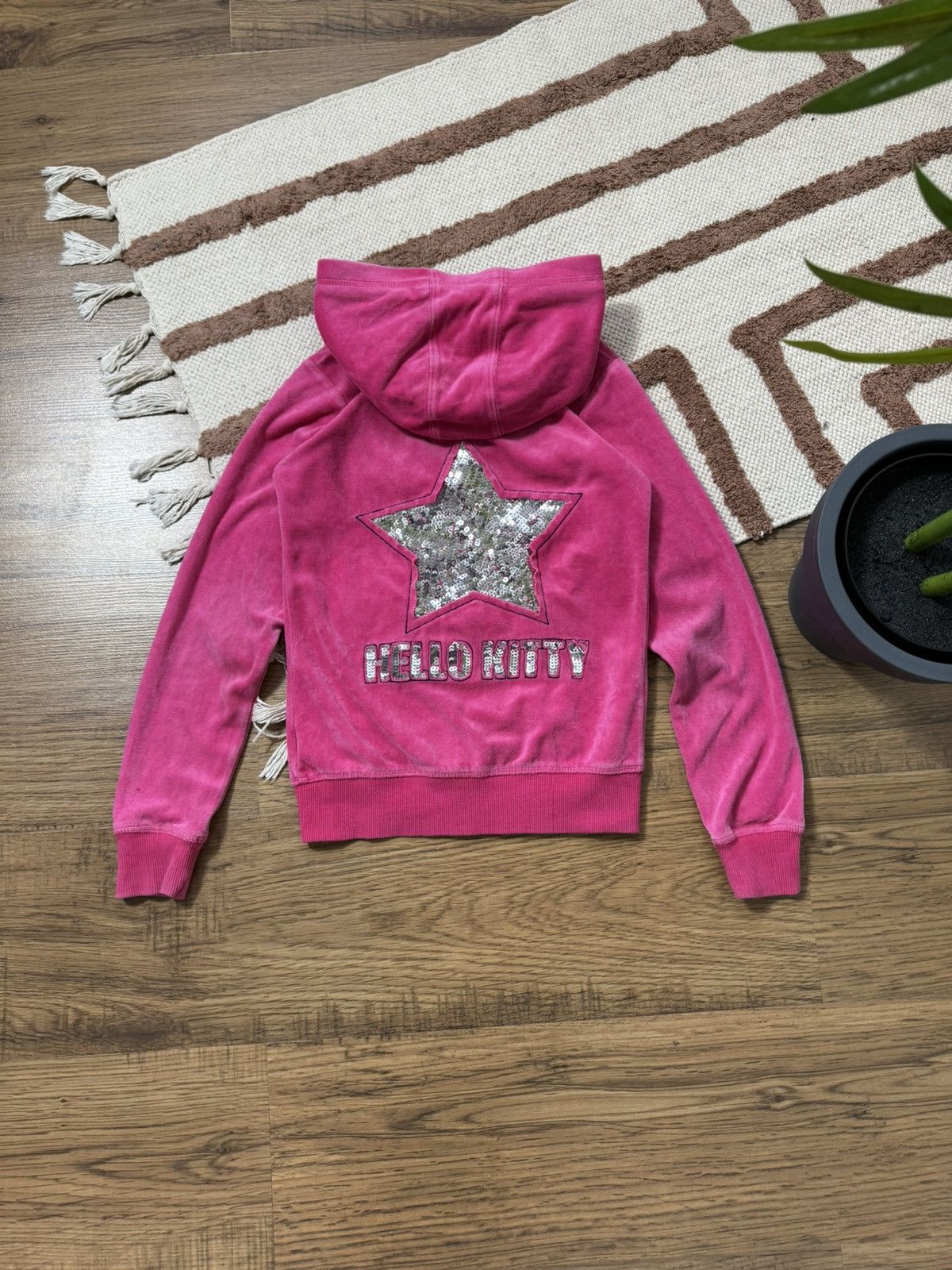 Cartoon Network HELLO KITTY VELOUR 2000s ZIP HOODIE Size XXS / US 00 / IT 34 - 2 Thumbnail
