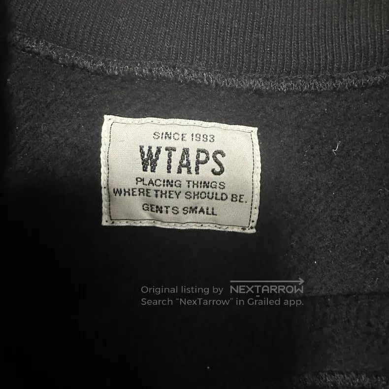 Wtaps Wtaps Black Embroidered Letter Thick Fleece Sweatshirt Size US S / EU 44-46 / 1 - 4 Thumbnail