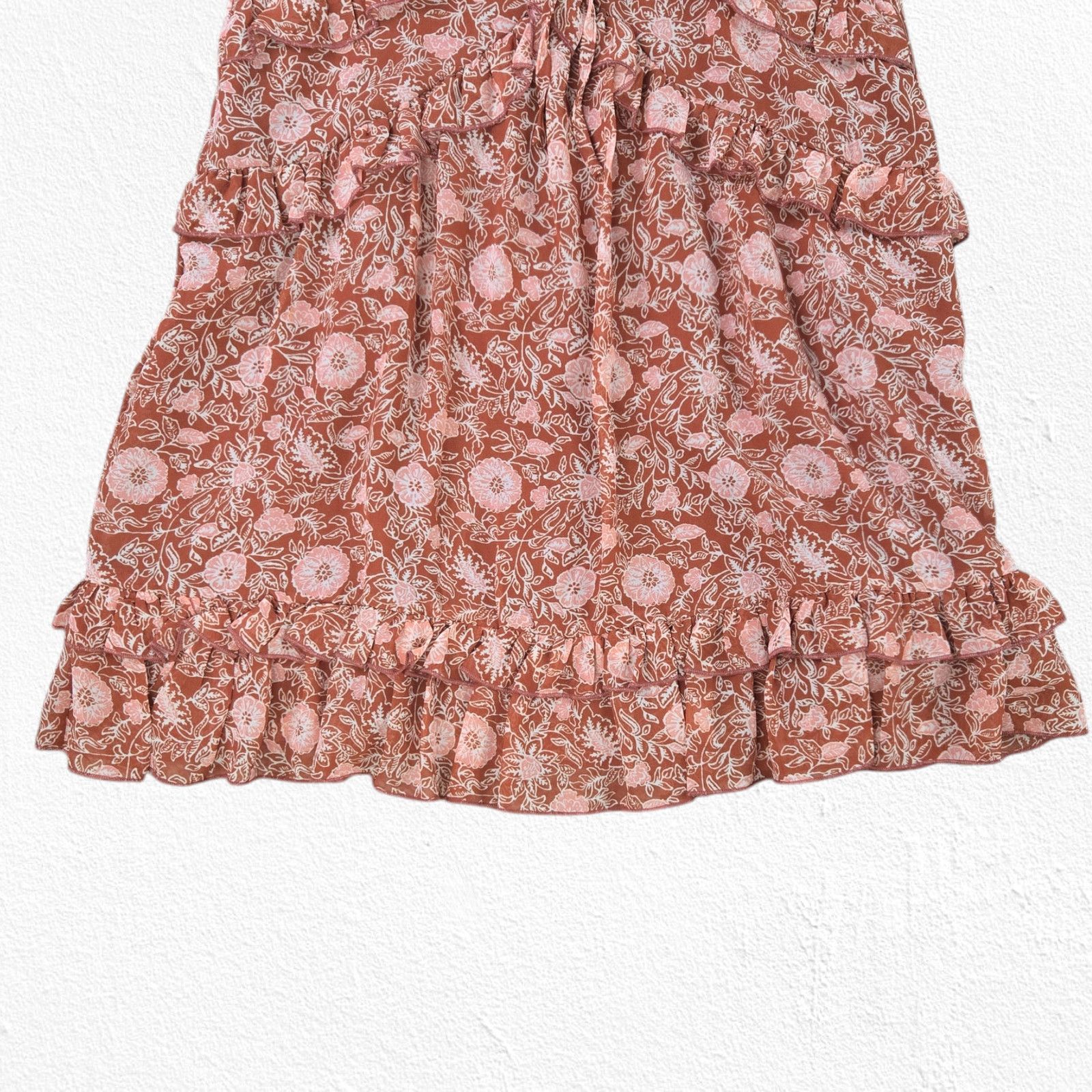 Forever 21 Forever 21 Burnt Orange Floral Boho Mini Dress Size Medium Size M / US 6-8 / IT 42-44 - 4 Thumbnail