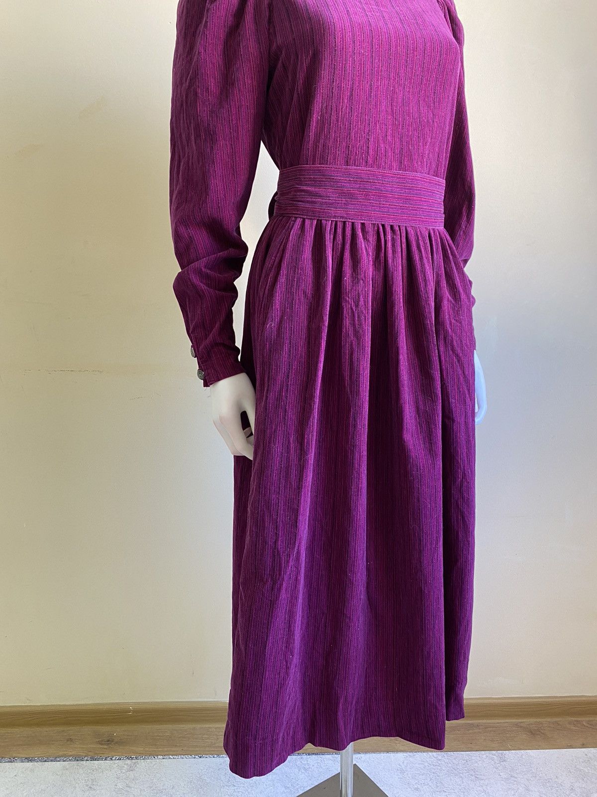 Laura Ashley Vintage 80s Laura Ashley Pink/Purple Belted Midi Dress Size M / US 6-8 / IT 42-44 - 6 Thumbnail