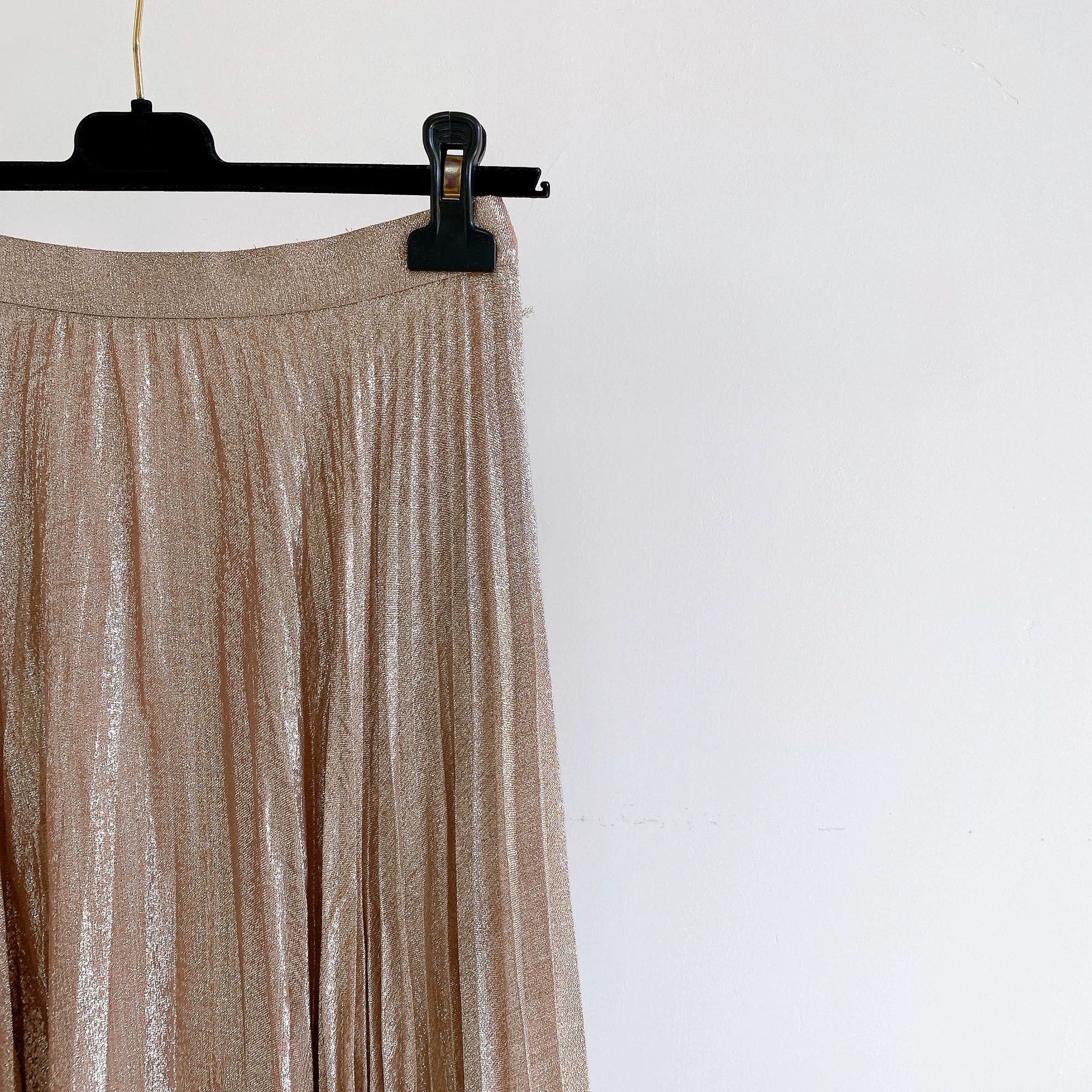 Celine Celine Women's Pink Silver-Threaded Pleated Skirt 36 Size 25" / US 0 / IT 36 - 5 Thumbnail