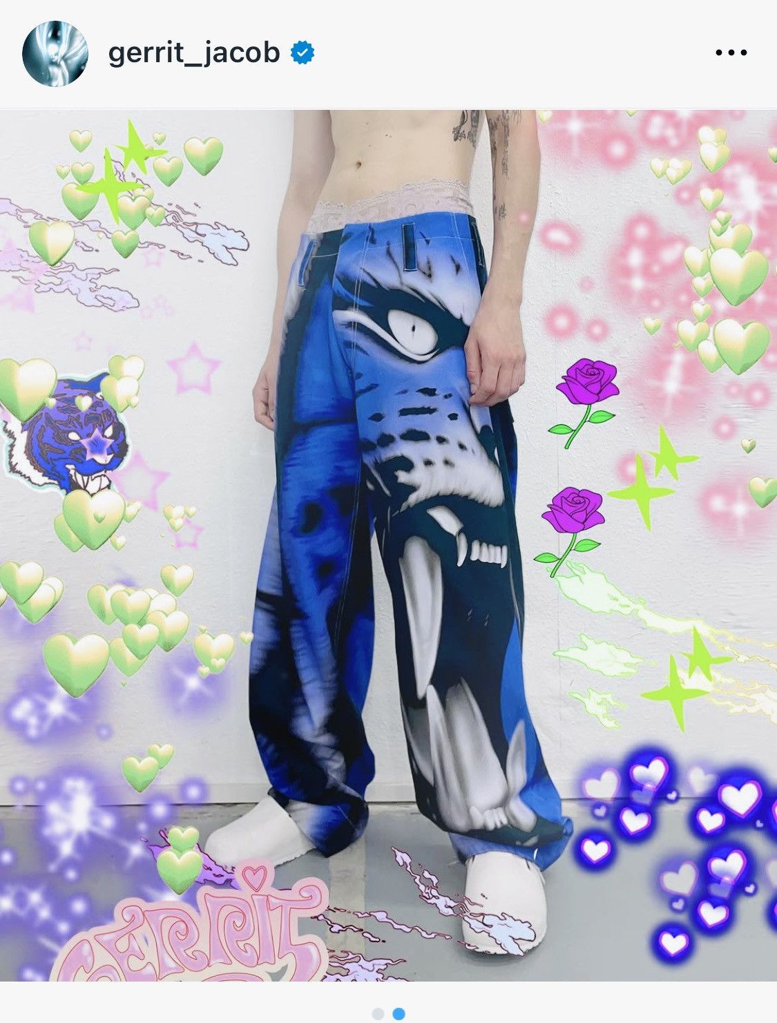 Designer fw 22 printed jeans Size US 30 / EU 46 - 1 Thumbnail
