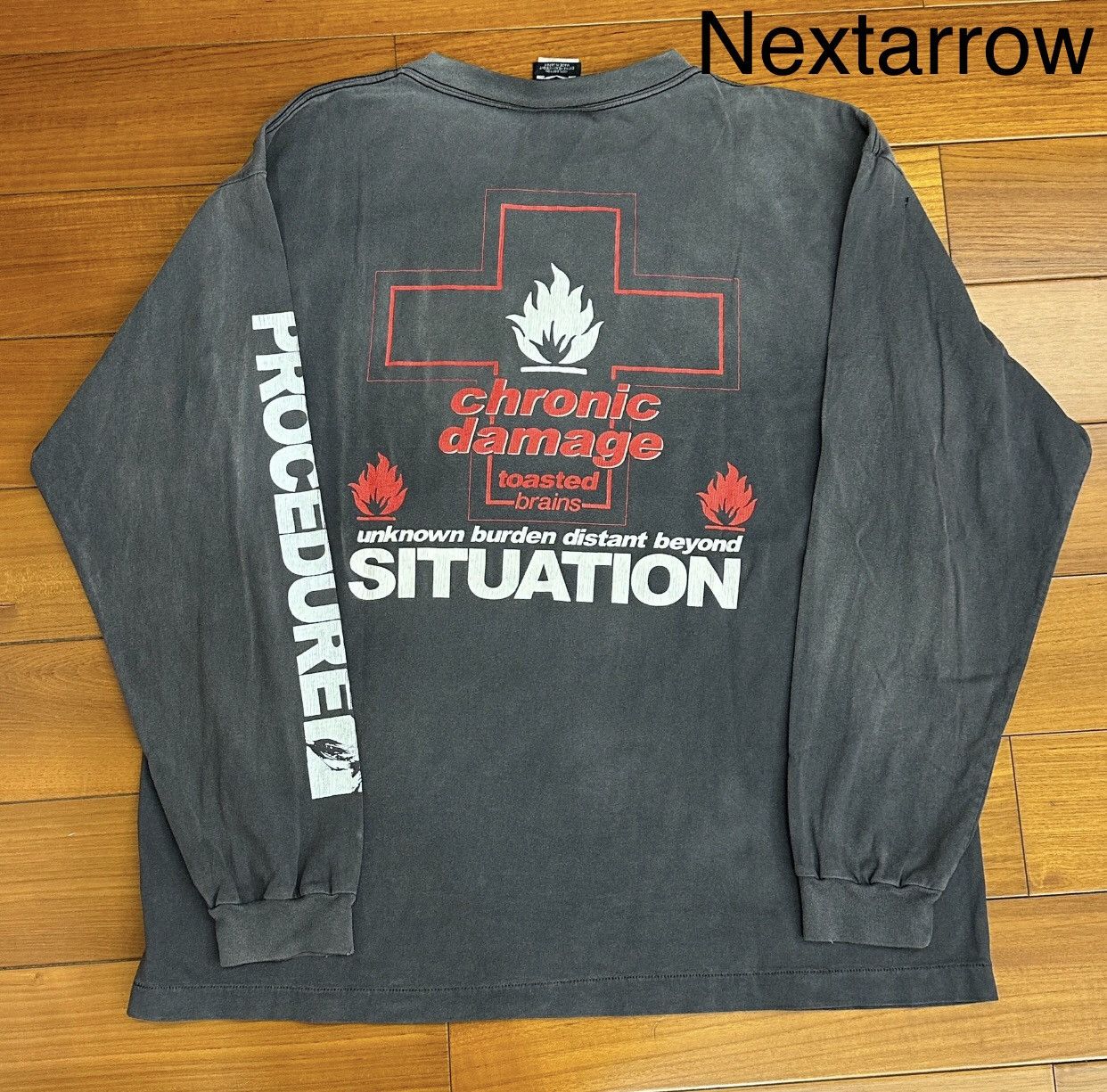 Saint Michael Saint Michael SS23 Black Blue Graffiti Crack Long Sleeve Size US XXL / EU 58 / 5 - 2 Thumbnail