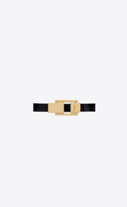 Saint Laurent Paris o1b1hav110425 651489 Size: XL / Le Carre Leather Bracelet Size ONE SIZE - 1 Thumbnail