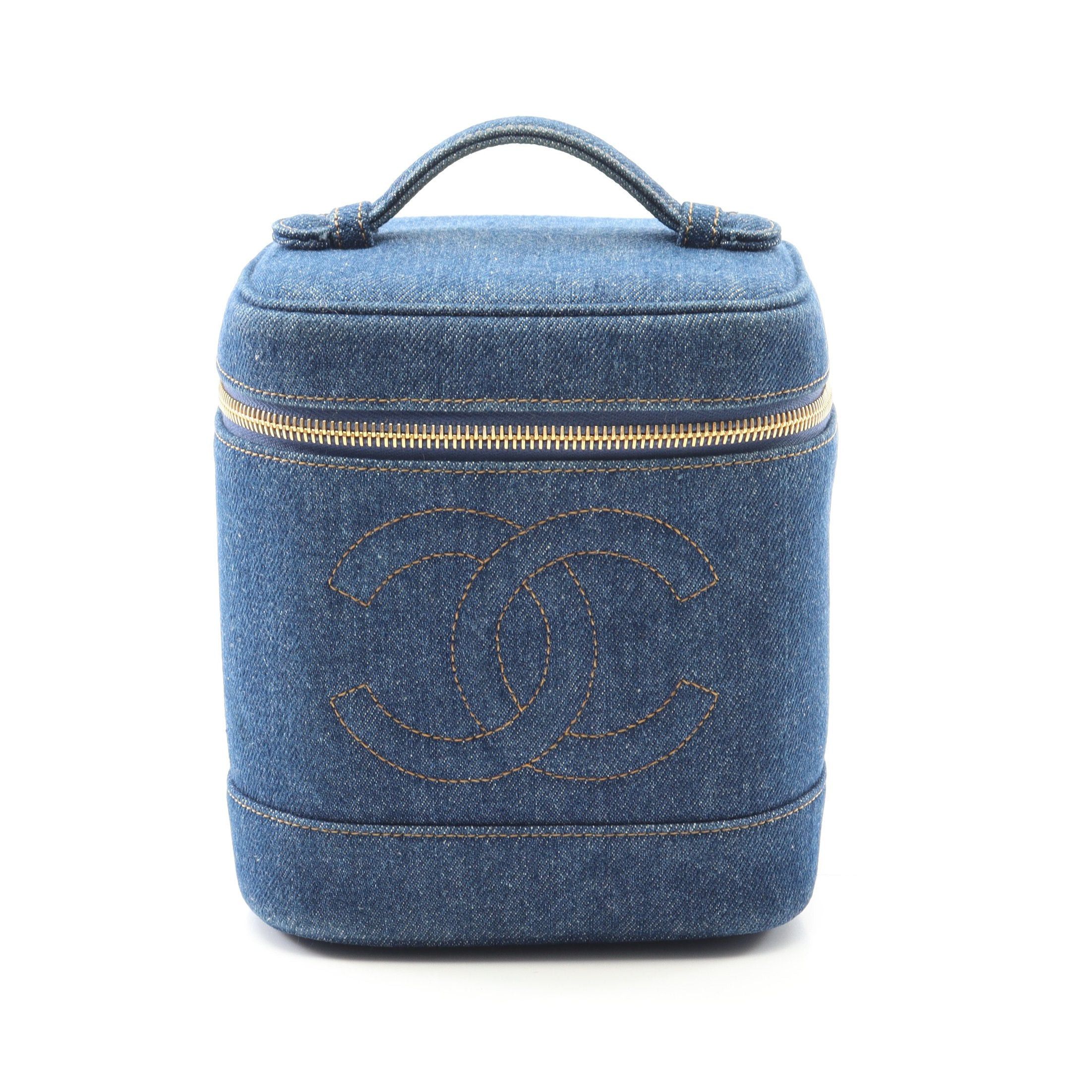 Chanel Chanel Coco Mark Handbag Vanity Bag Denim Indigo Blue Gold Hardware Size ONE SIZE - 1 Thumbnail