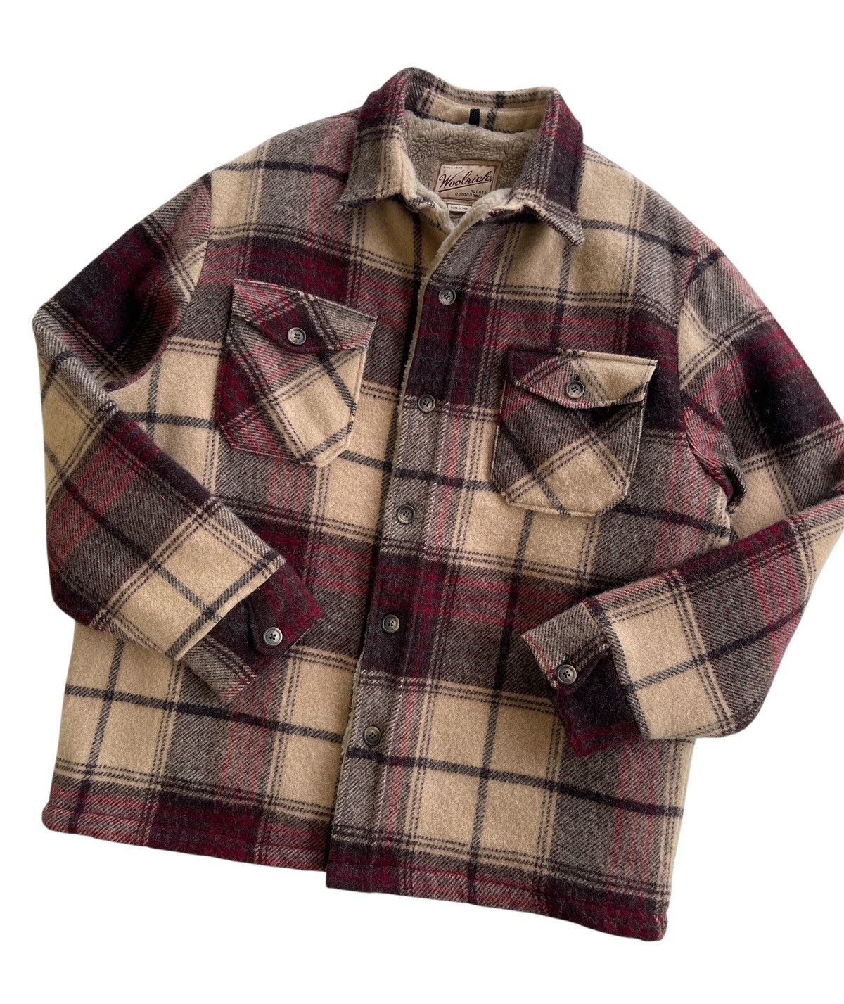 Woolrich Woolen Mills Vintage 1995s Woolrich Wool Plaid Sherpa Jacket Size US L / EU 52-54 / 3 - 6 Thumbnail