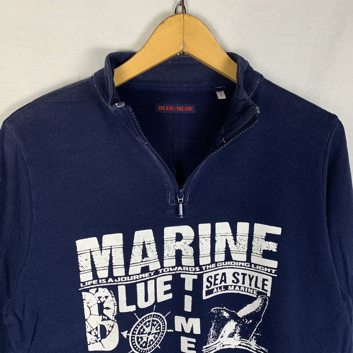 Blue Blue Japan Blue Blue Quarter Zip Sweatshirt Size US S / EU 44-46 / 1 - 3 Thumbnail