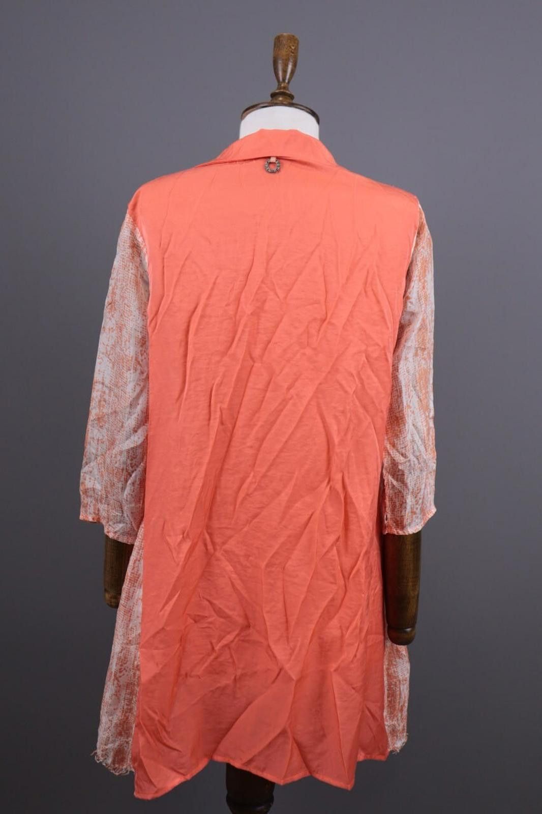 Designer Save The Queen Orange Abstract Silk Shirt Blouse Size S Size S / US 4 / IT 40 - 9 Thumbnail