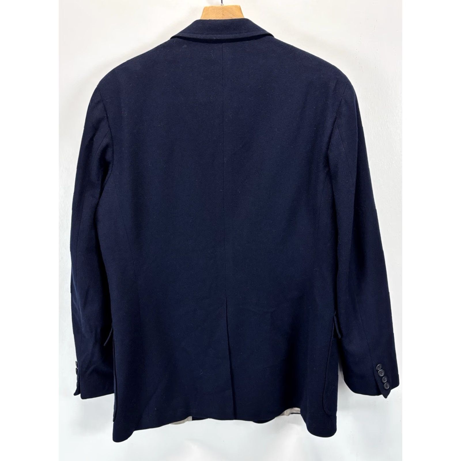 Vintage VINTAGE Ralph Lauren Polo University Blazer Wool Sport Coat Jacket Men’s 44 Navy Solid University Theme 2-Button 32" Regular Large Size US XXL / EU 58 / 5 - 3 Thumbnail