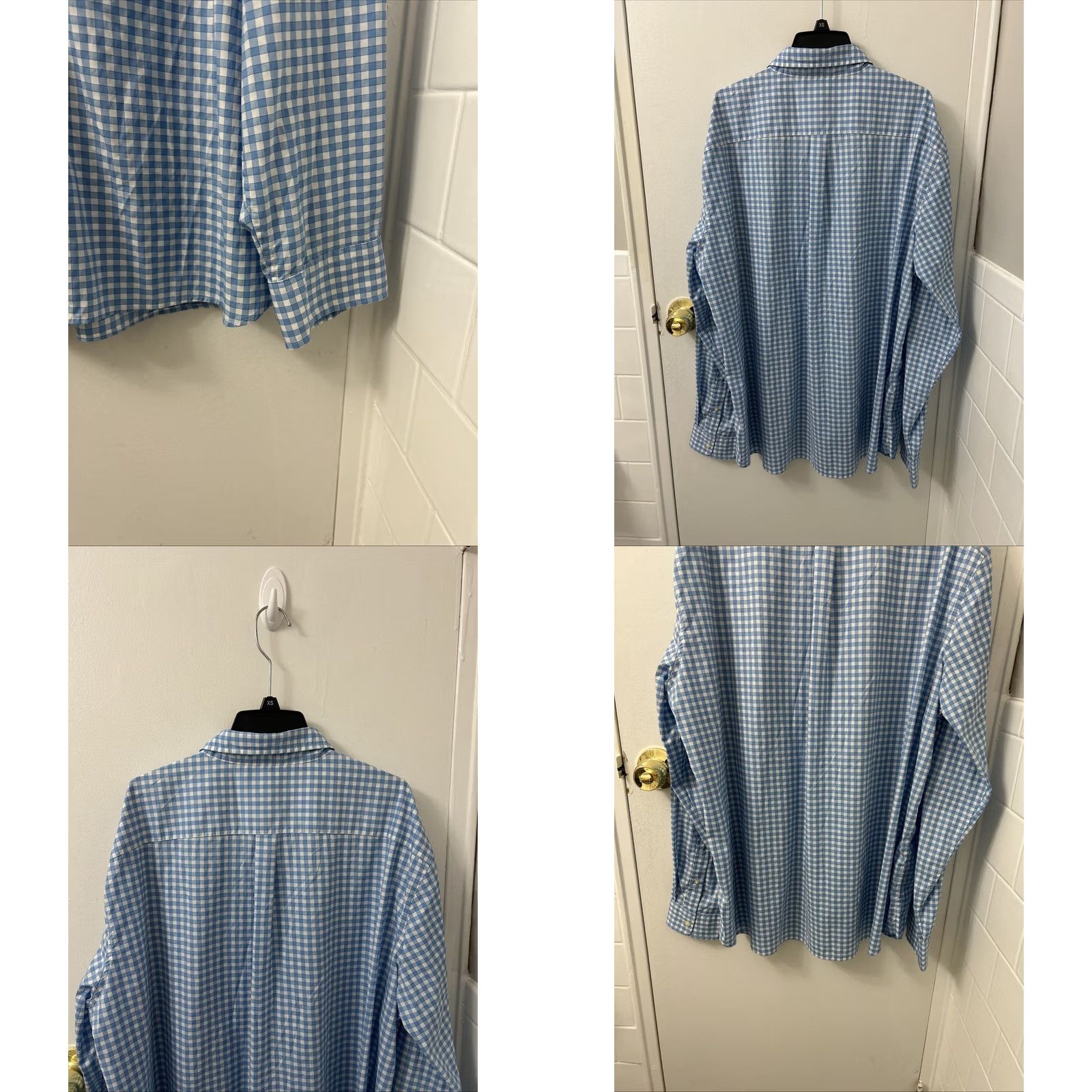 Vineyard Vines Vineyard Vines Performance Whale Shirt Mens XL Blue Plaid Button-Down Long Sleeve Classic Fit Size US XL / EU 56 / 4 - 8 Thumbnail
