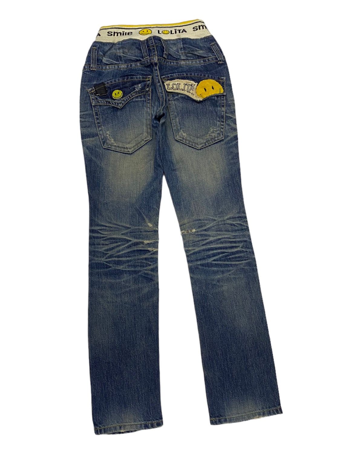 Kapital 🔥LOLITA SMILE WAISTBAND DISTRESS DENIM JEANS KAPITAL SMILE Size 27" / US 4 / IT 40 - 6 Thumbnail