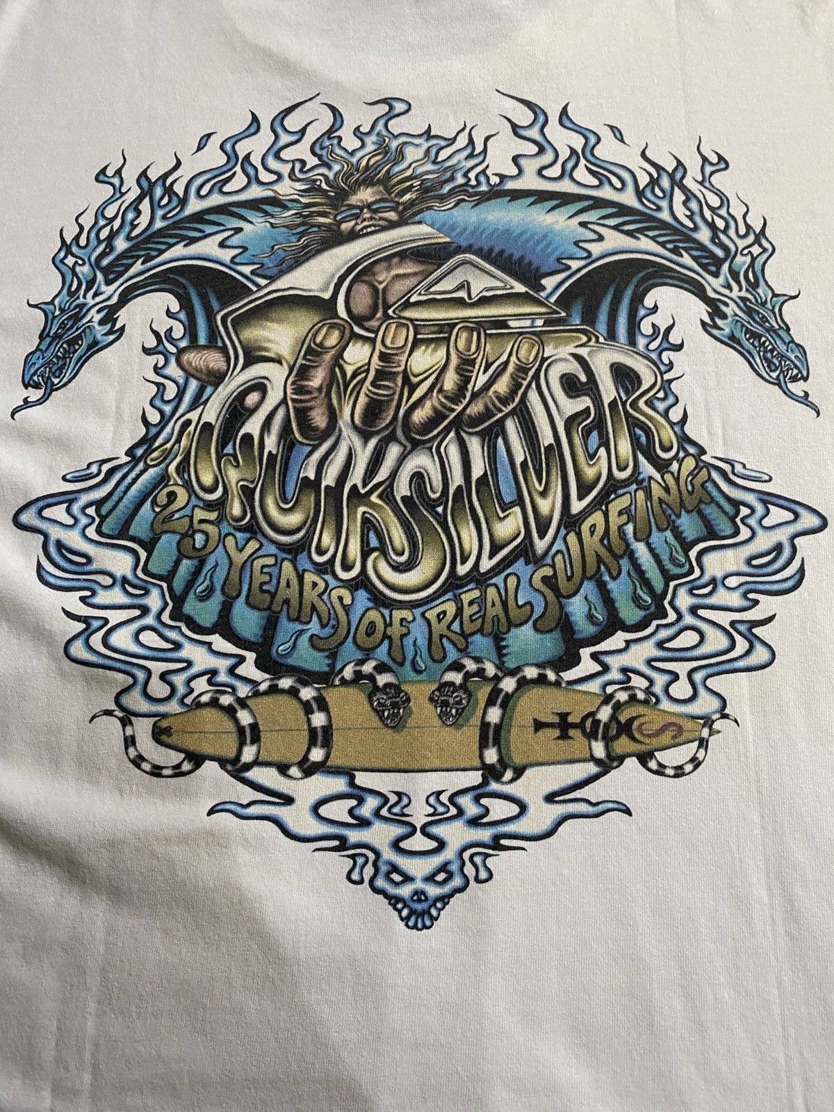 Vintage Vintage RARE Quiksilver 25 Years of real surfing T Shirt Size US L / EU 52-54 / 3 - 3 Thumbnail