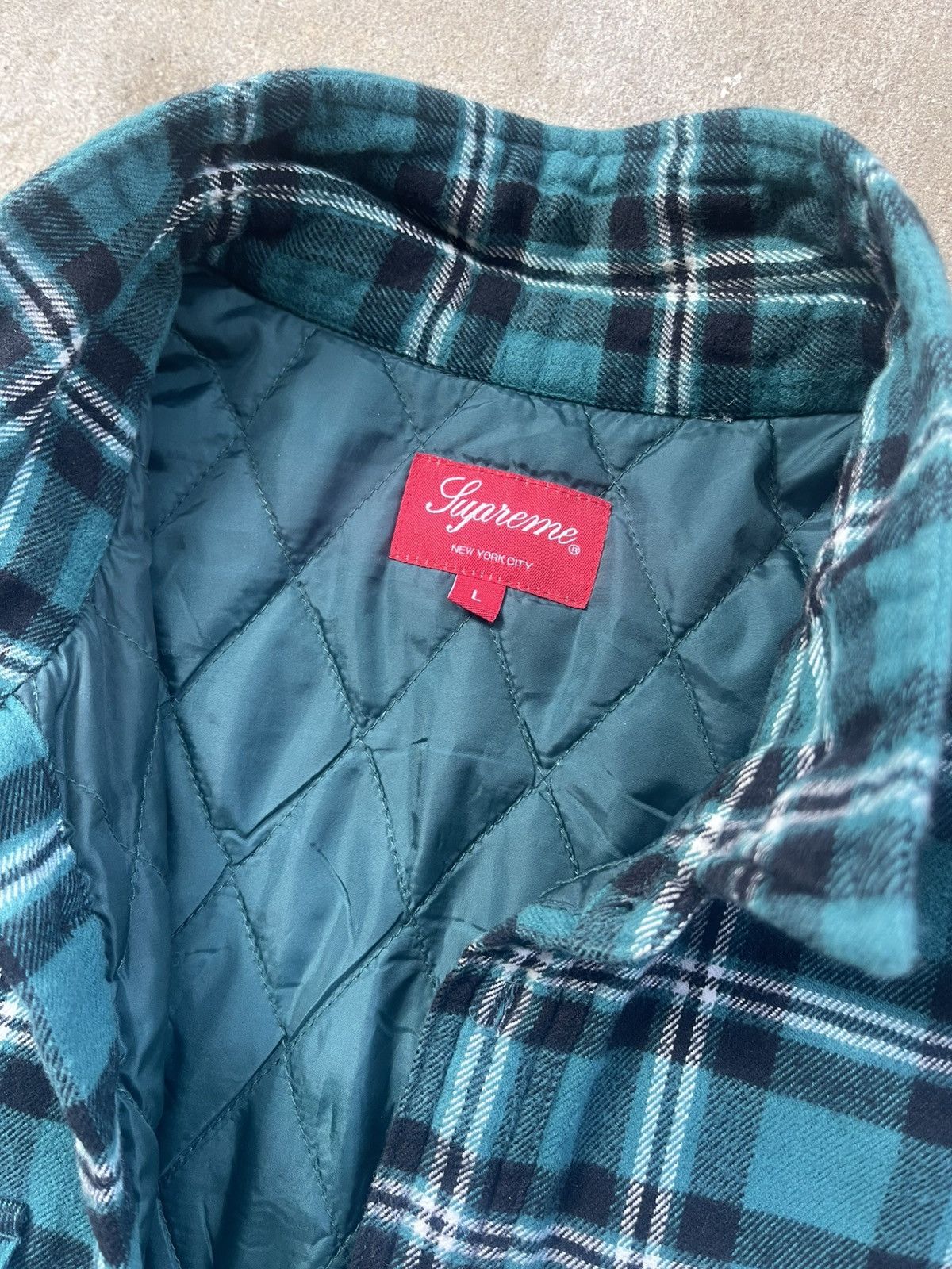 Supreme Supreme Arc Logo Quilted Flannel Shirt Size US L / EU 52-54 / 3 - 3 Thumbnail