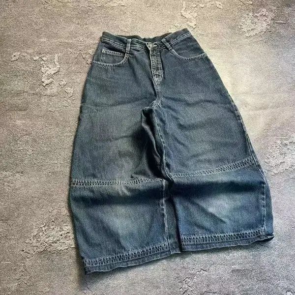 Japanese Brand Blue street washed retro straight denim shorts y2k Size US 32 / EU 48 - 7 Thumbnail