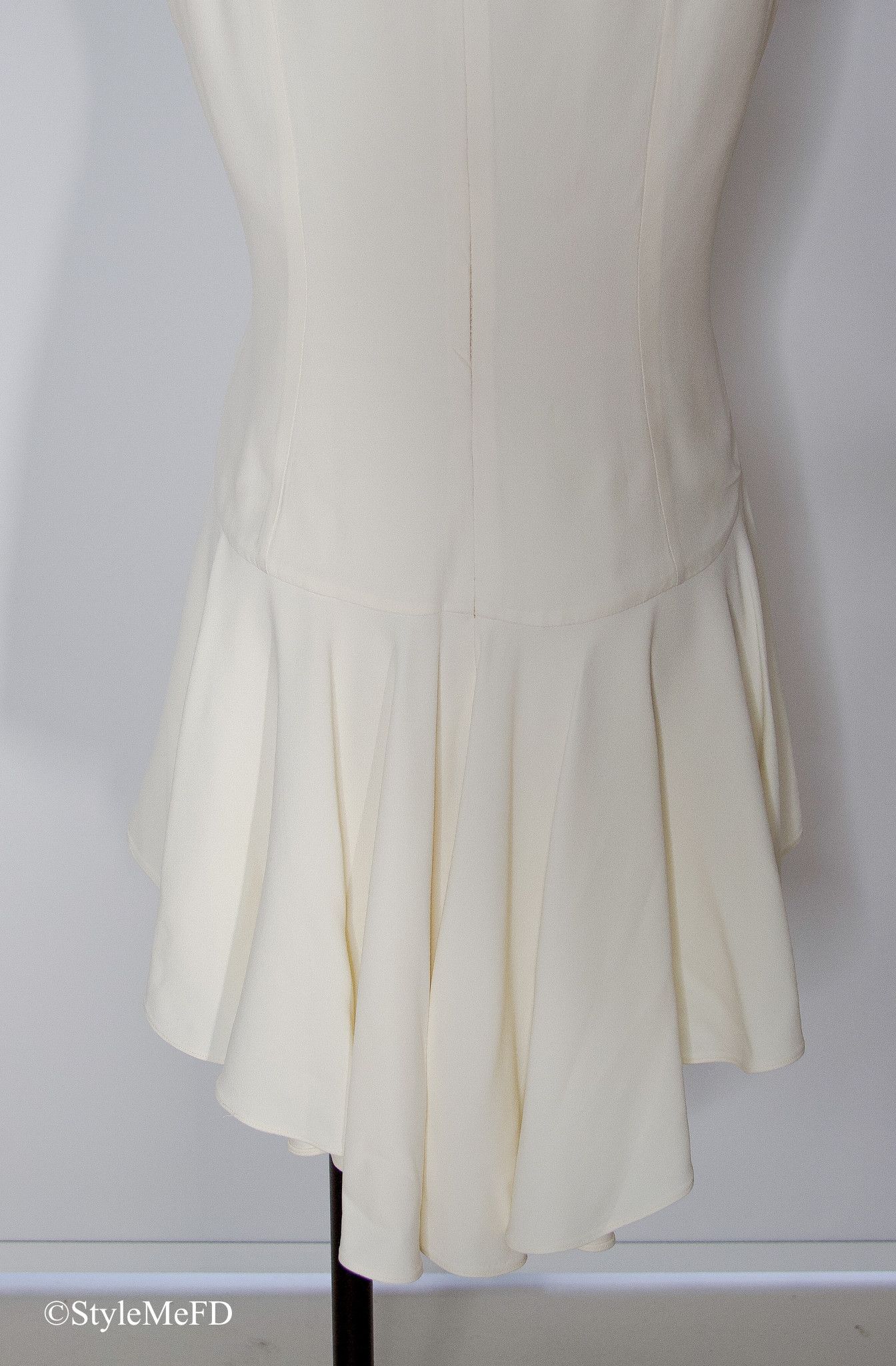 Alexander McQueen × Vintage Alexander McQueen Drop Waist White Blouse Size L / US 10 / IT 46 - 5 Thumbnail