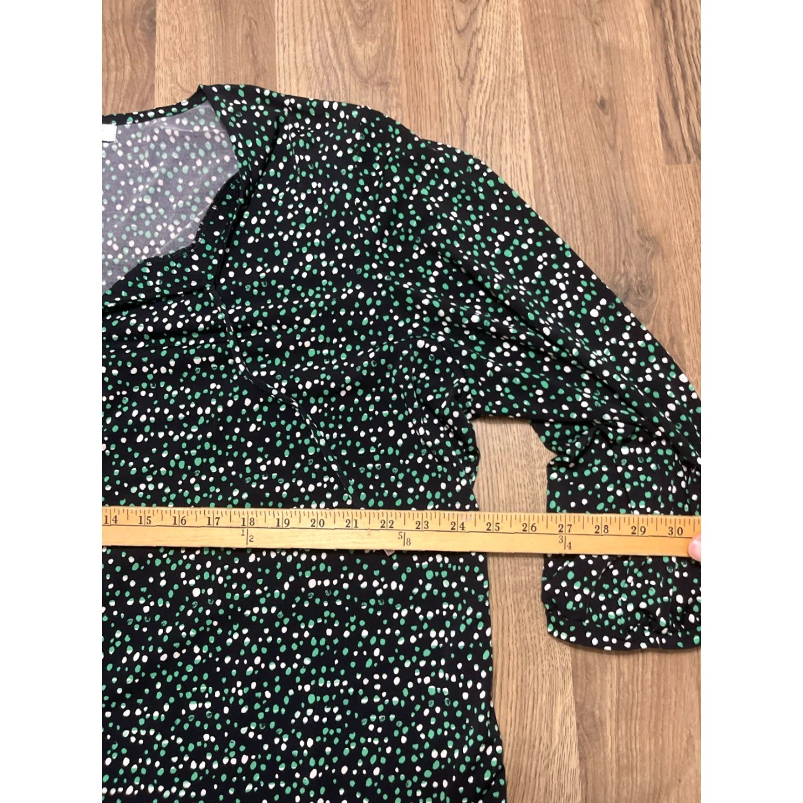 Liz Claiborne Liz Claiborne Shirt XL-2XL Green White Black 3/4 Sleeve V-neck Womens Size XXL / US 16-18 / IT 52-54 - 6 Thumbnail
