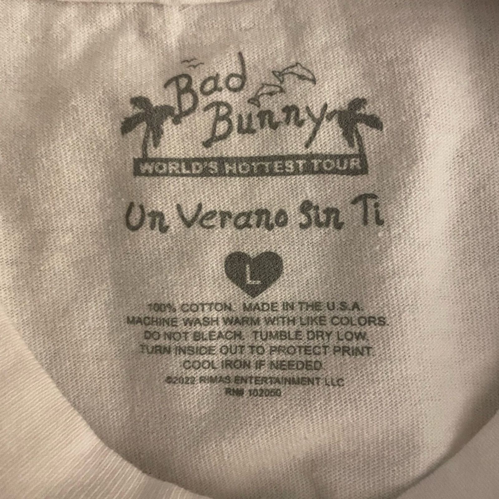 Other Bad Bunny Worlds Hottest Tour Un Verano Sir Ti Concert Large Size US L / EU 52-54 / 3 - 3 Thumbnail