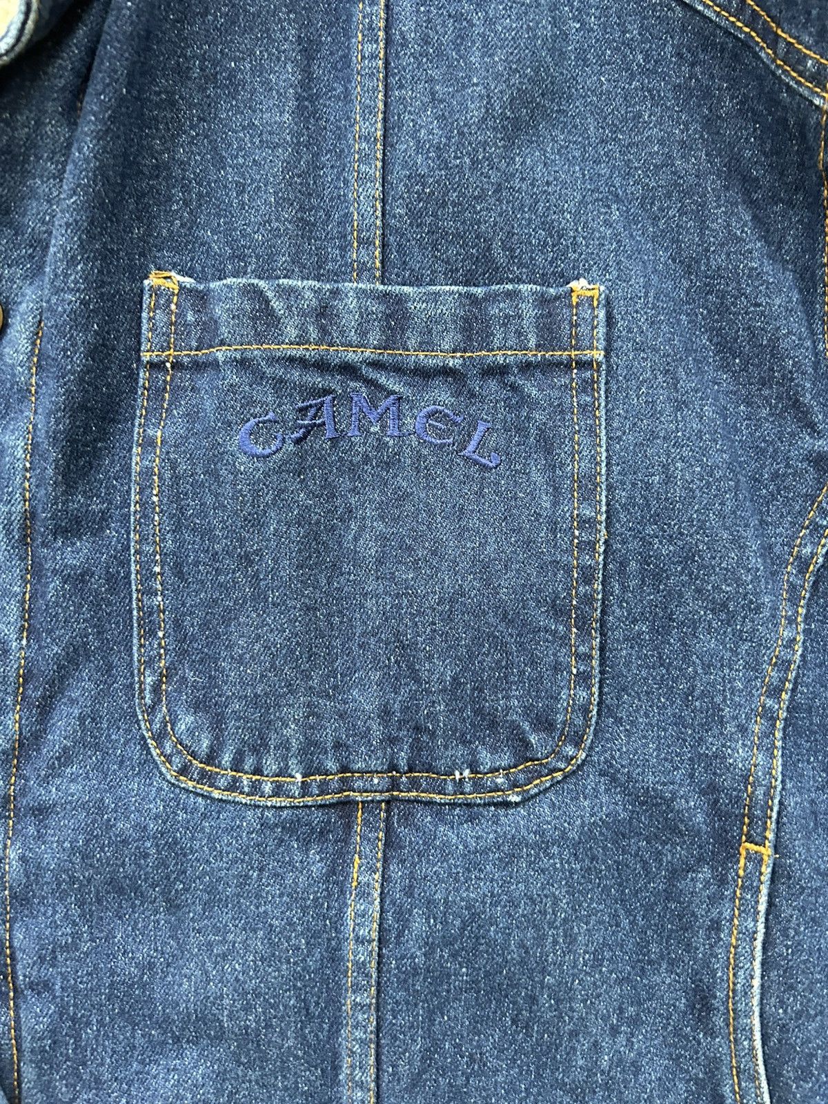 Camel vintage camel blue denim sherpa lined jacket Size US L / EU 52-54 / 3 - 4 Thumbnail
