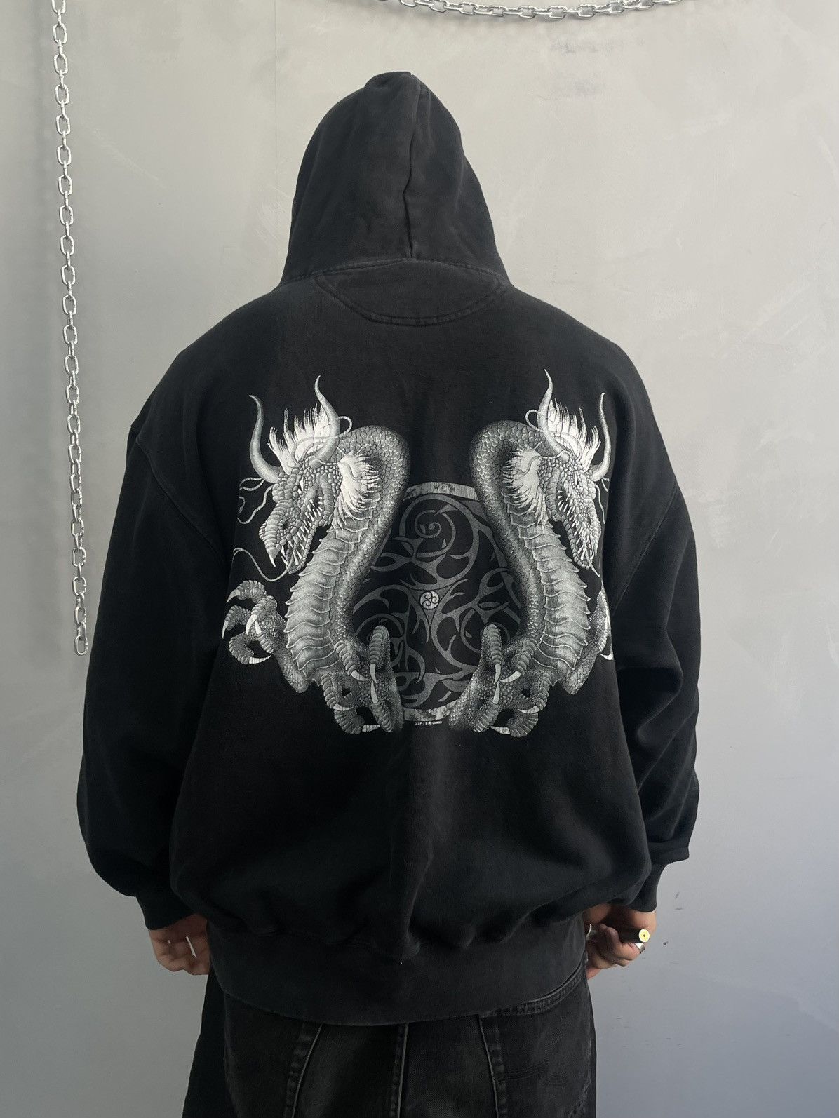 Harley Davidson Flames eagle boxy hoodie 90s harley Davidson style Size US XL / EU 56 / 4 - 9 Thumbnail