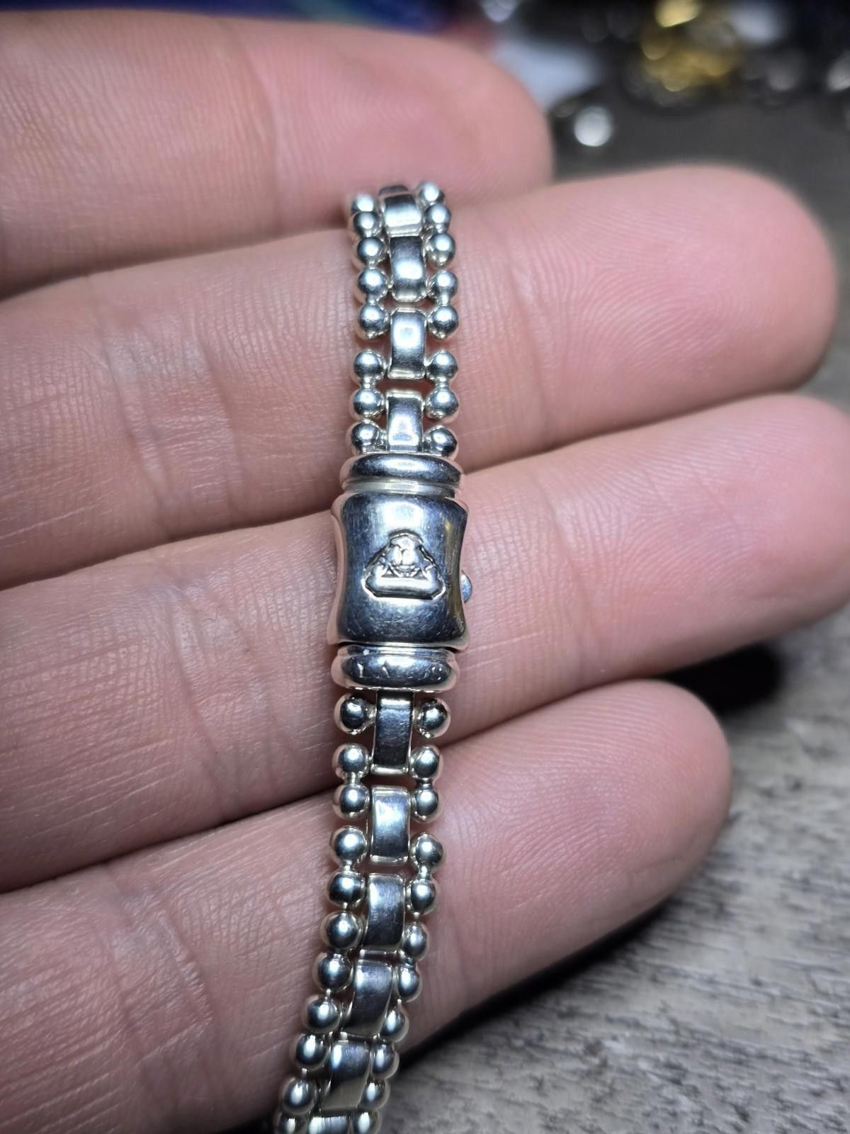 Lacoste Lagos Caviar Spark Diamond Pavé Link Bracelet 7in Size ONE SIZE - 7 Thumbnail
