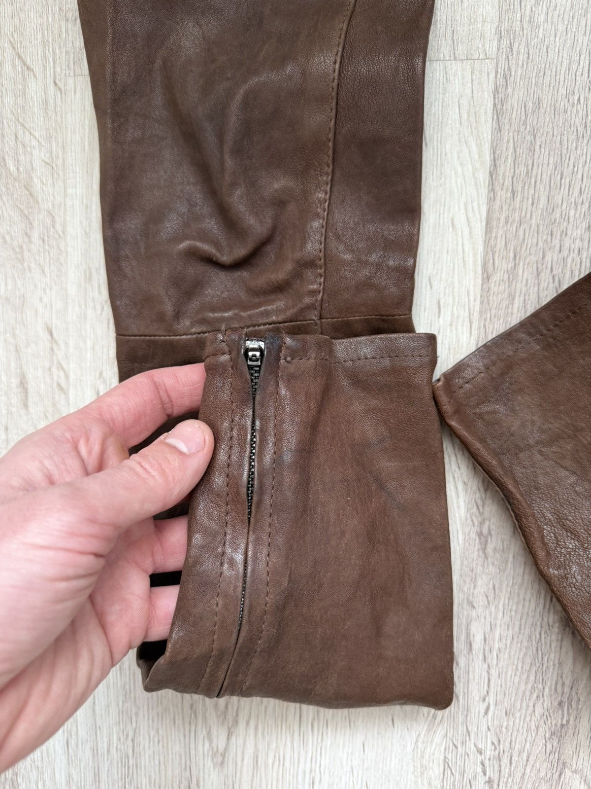J Brand J Brand Brown Stretch Lamb Leather Zip Pants Size 25 Size 25" / US 0 / IT 36 - 10 Thumbnail