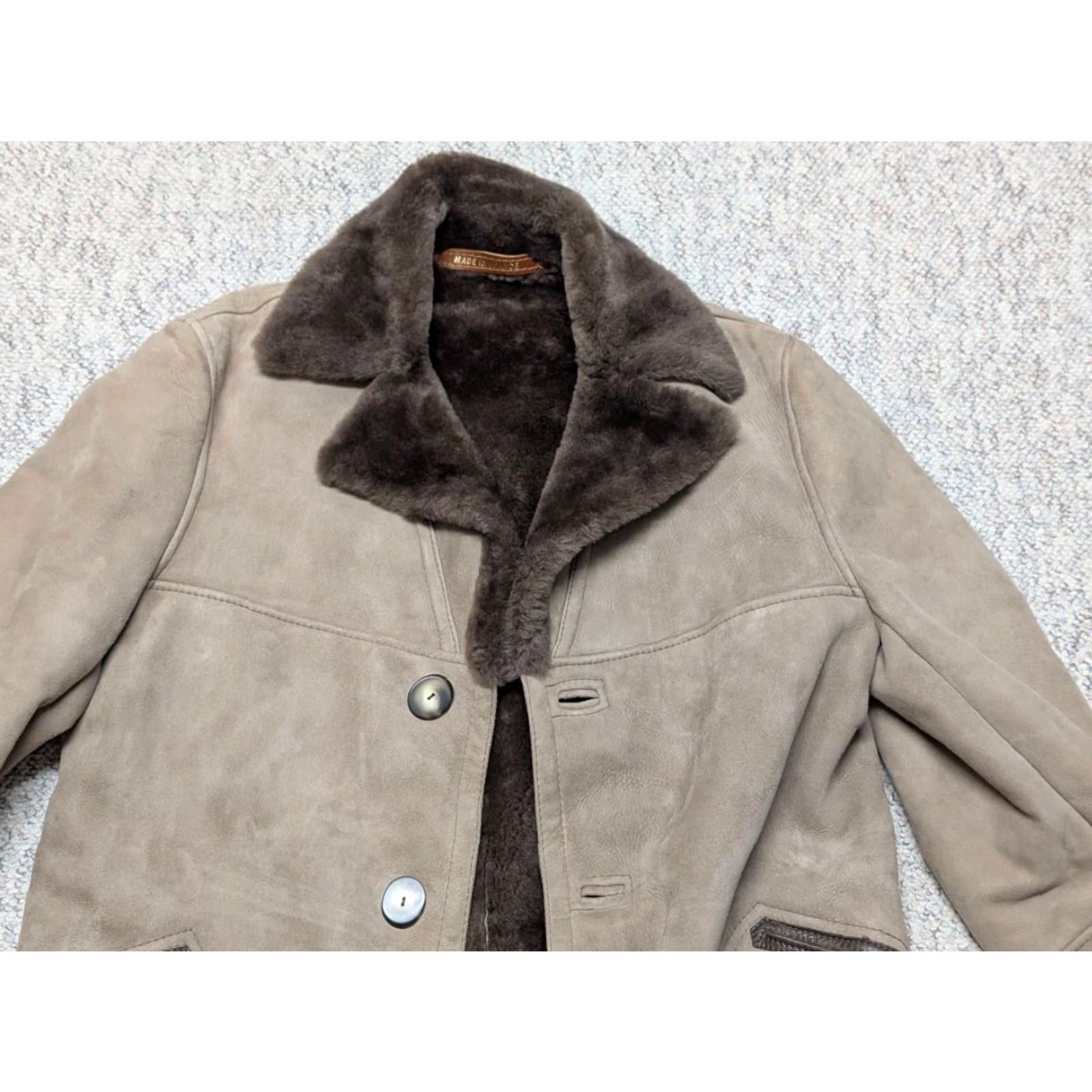 Nordstrom VINTAGE Nordstrom SHEARLING CoAt Leather Brown 42 M France Mens Size US M / EU 48-50 / 2 - 4 Thumbnail