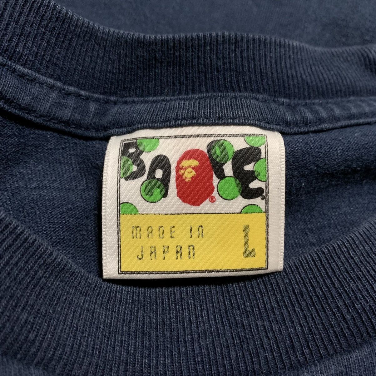 Bape Bape Large Bape Camo By Bathing Ape Navy Blue Tee 2008 Size US L / EU 52-54 / 3 - 5 Thumbnail